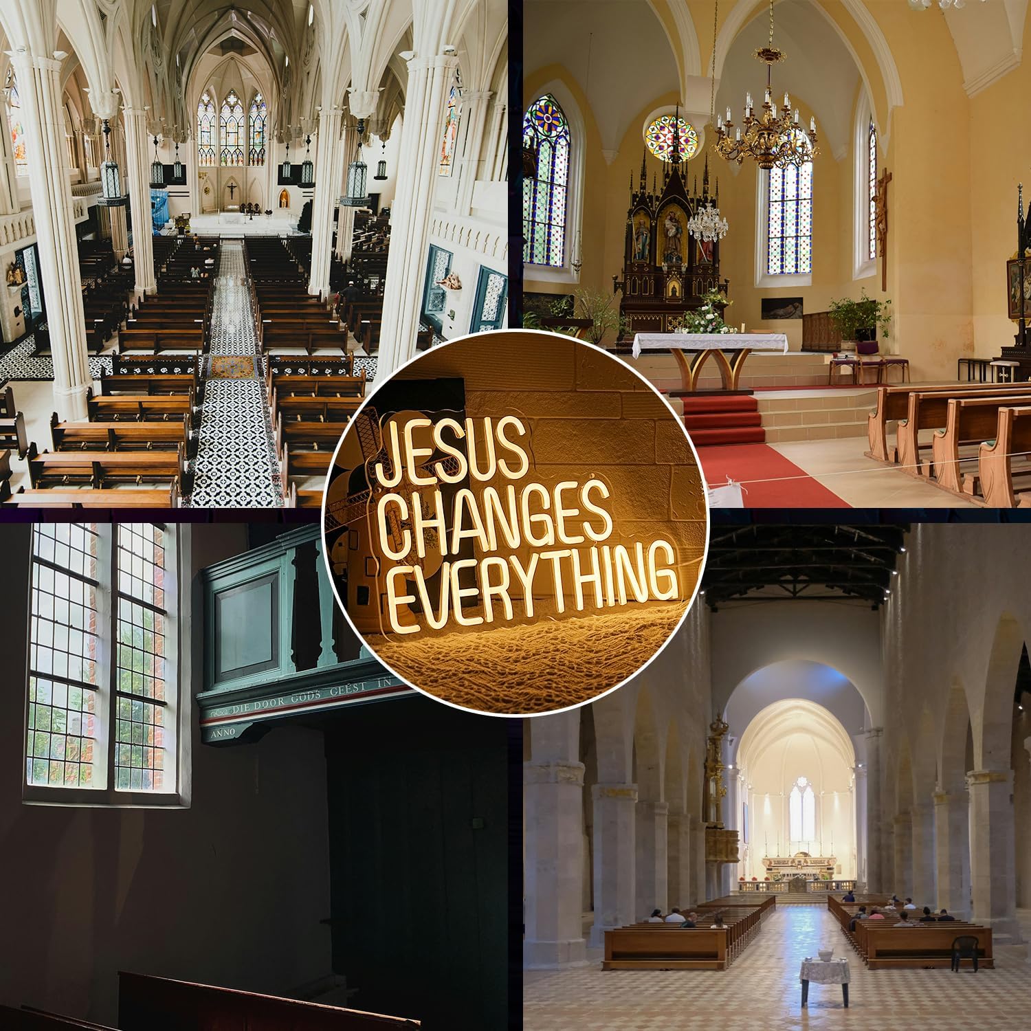 Jesus Changes Everything - Targa Neon Dimmerabile - immagine 5