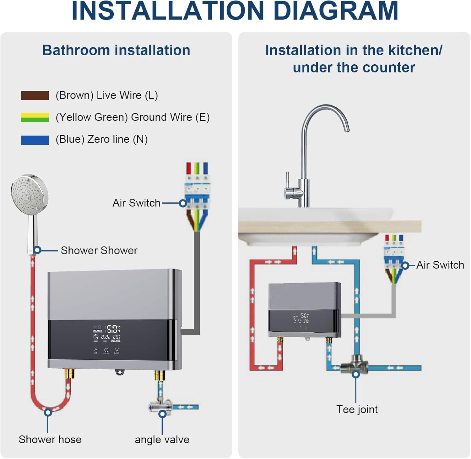 Scaldacqua Istantaneo Elettronico 6000W 220V, Sliver - immagine 7