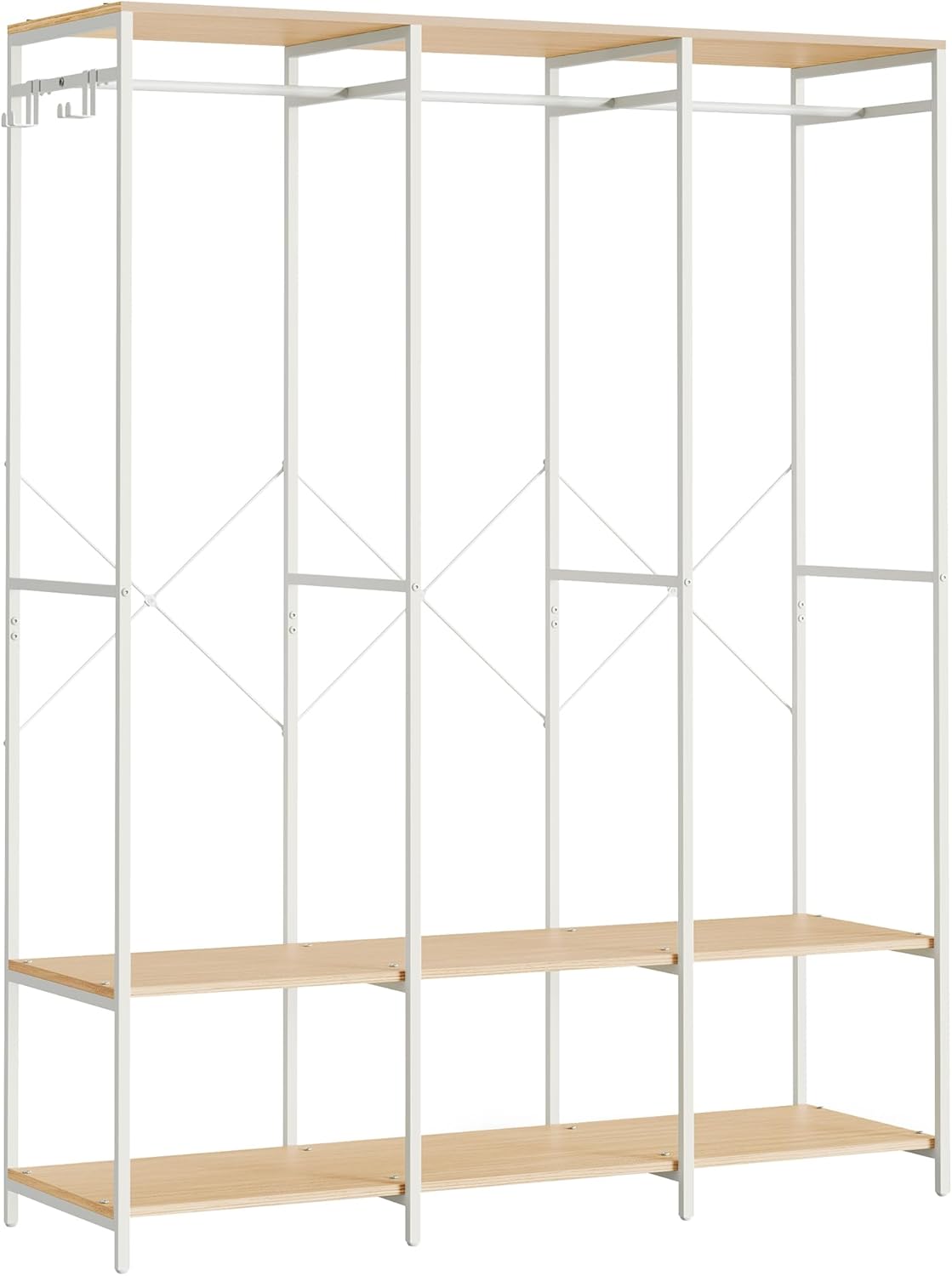 Songmics Armadio Portatile Pieghevole 40x141x180 cm, Beige - immagine 1