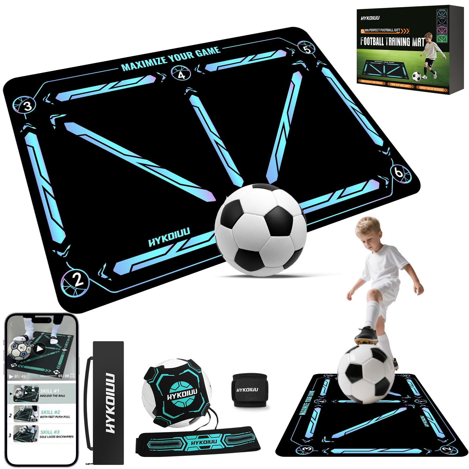 Tappetino Allenamento Calcio con Bungee Trainer 60x90cm