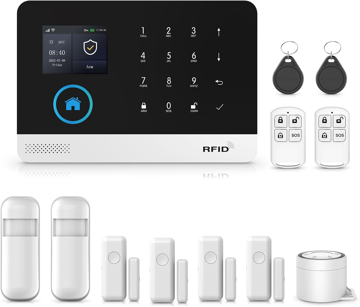 Xnh 4G+WiFi Allarme Casa Senza Fili 12 Pezzi