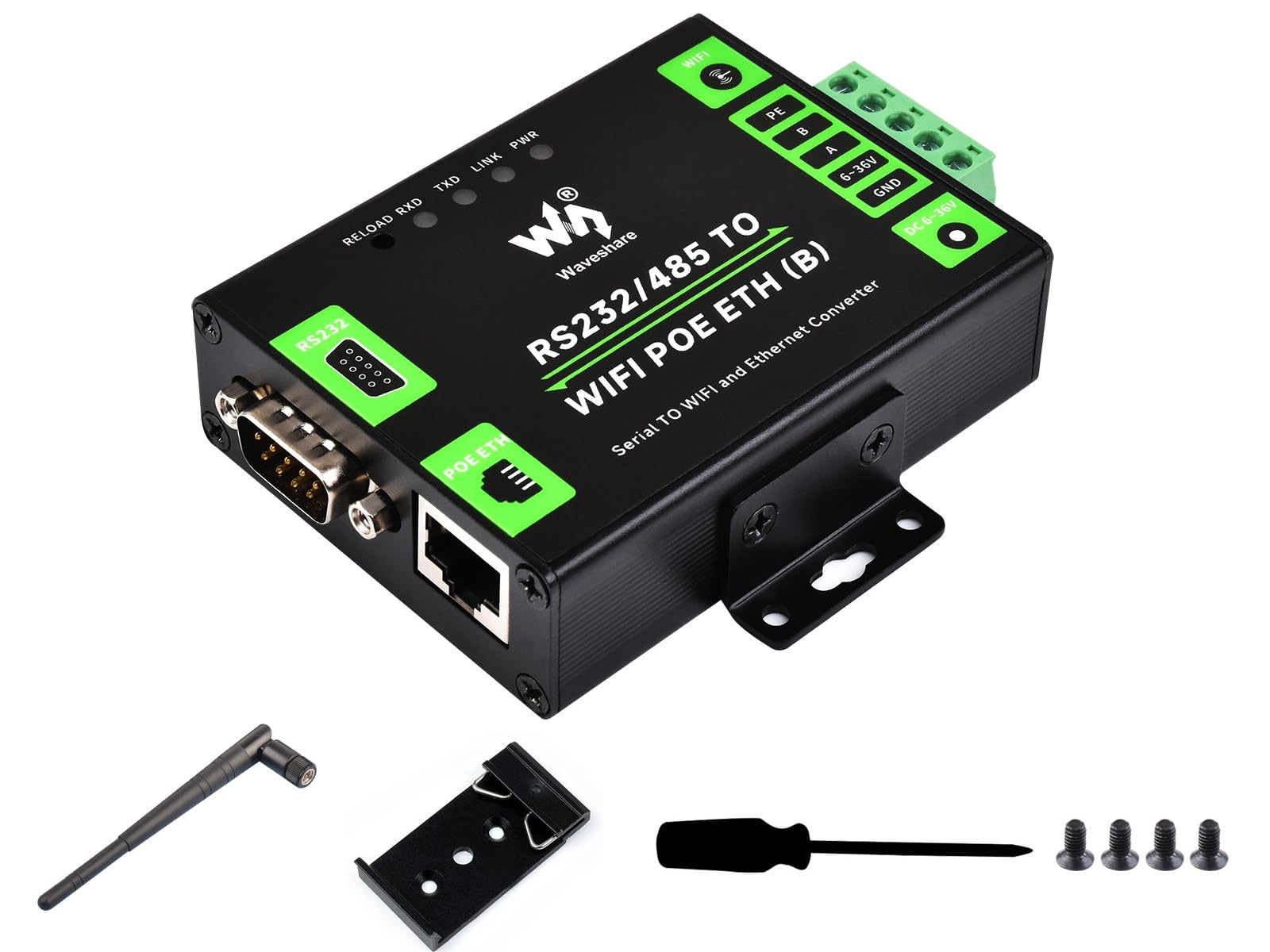 Waveshare RS232/485 to WiFi & RJ45 Ethernet Converter