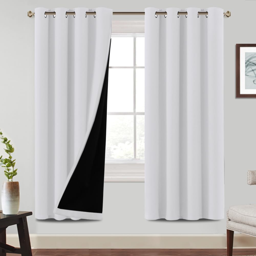 Bellahills Tende Oscuranti Fonoassorbenti 2 Pezzi, Bianco Sbiancato