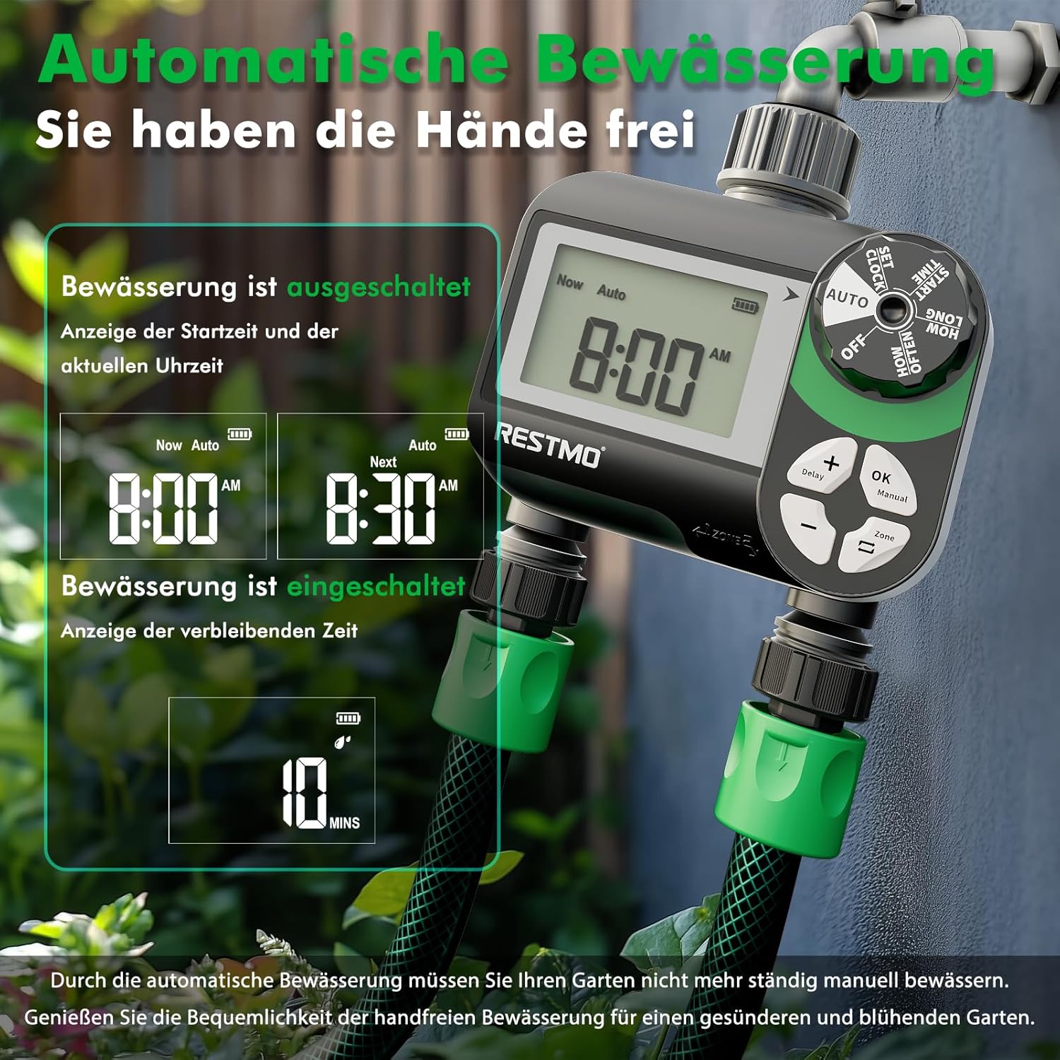 Restmo Timer Acqua 2 Uscite con Tubo Irrigazione - immagine 5