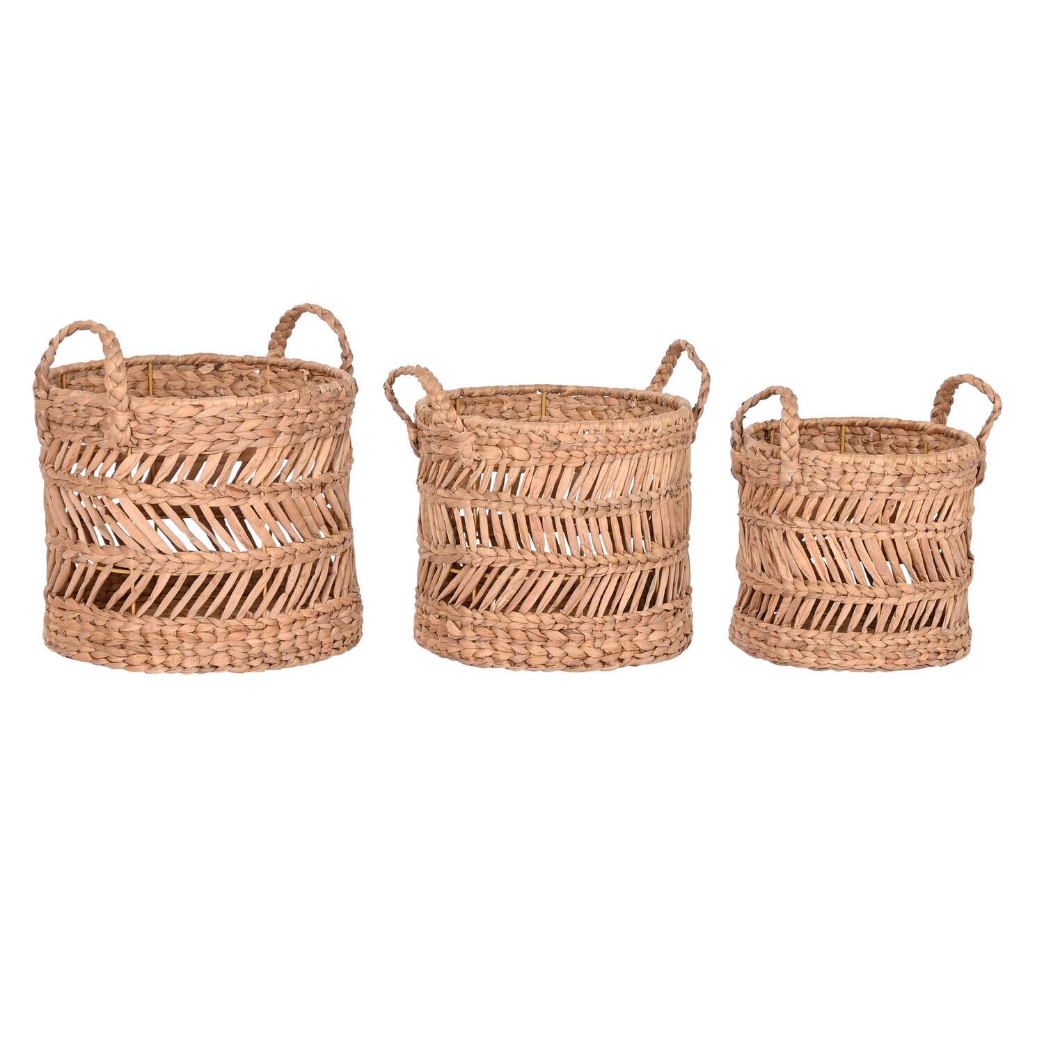 CESTA SET 3 FIBRA METAL 36X36X37 NATURAL