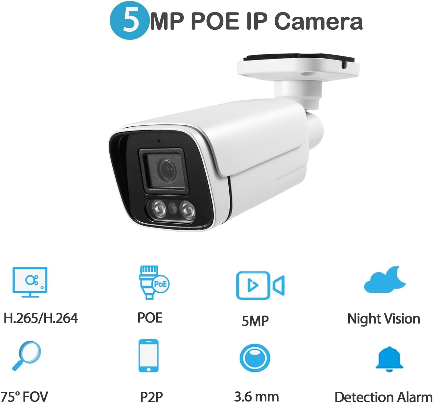 Revodata HD 5MP POE IP Camera Esterno/Interno - immagine 2