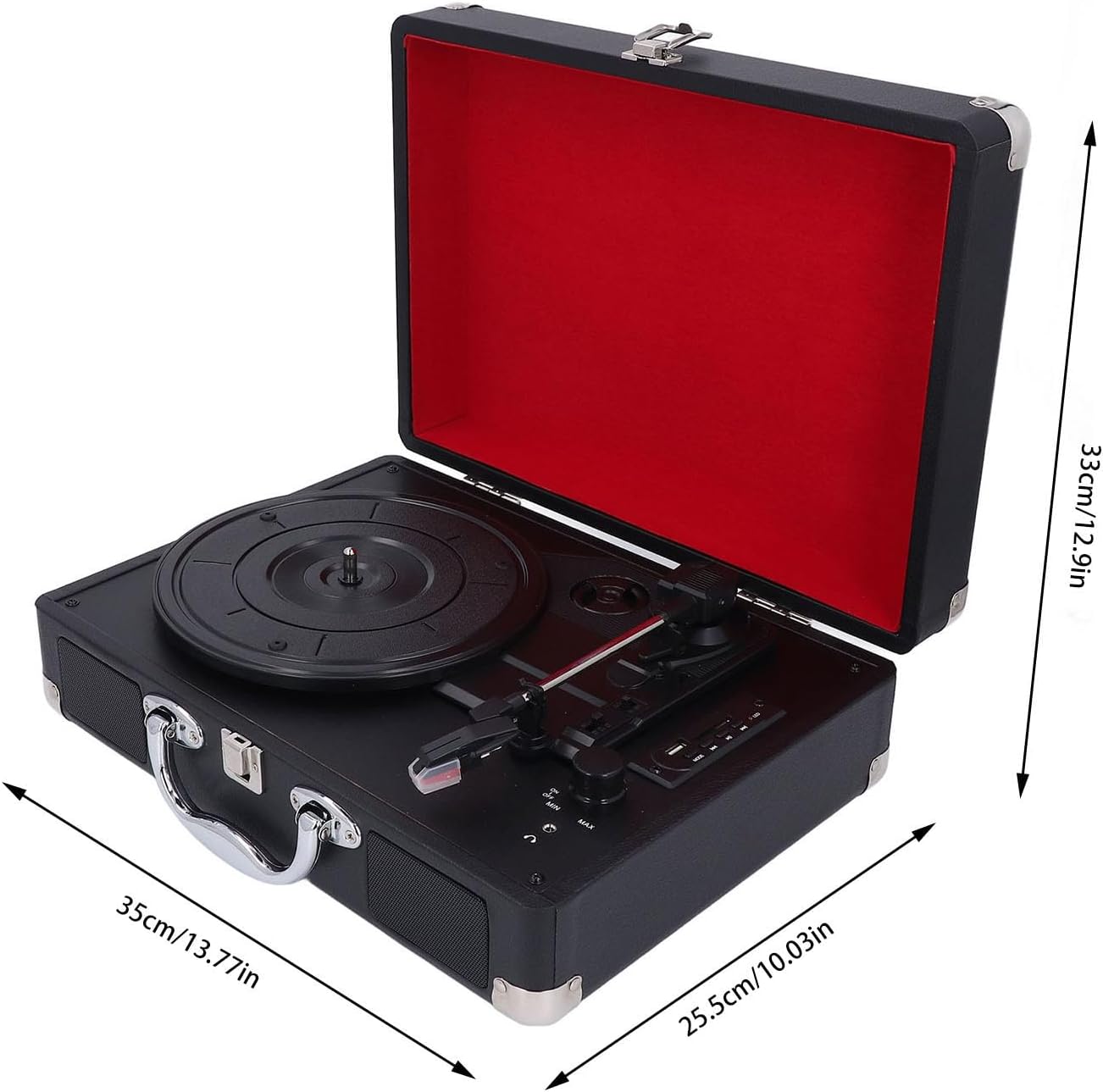 Giradischi Vintage Portatile Bluetooth 5.0 a 3 Velocità - immagine 8