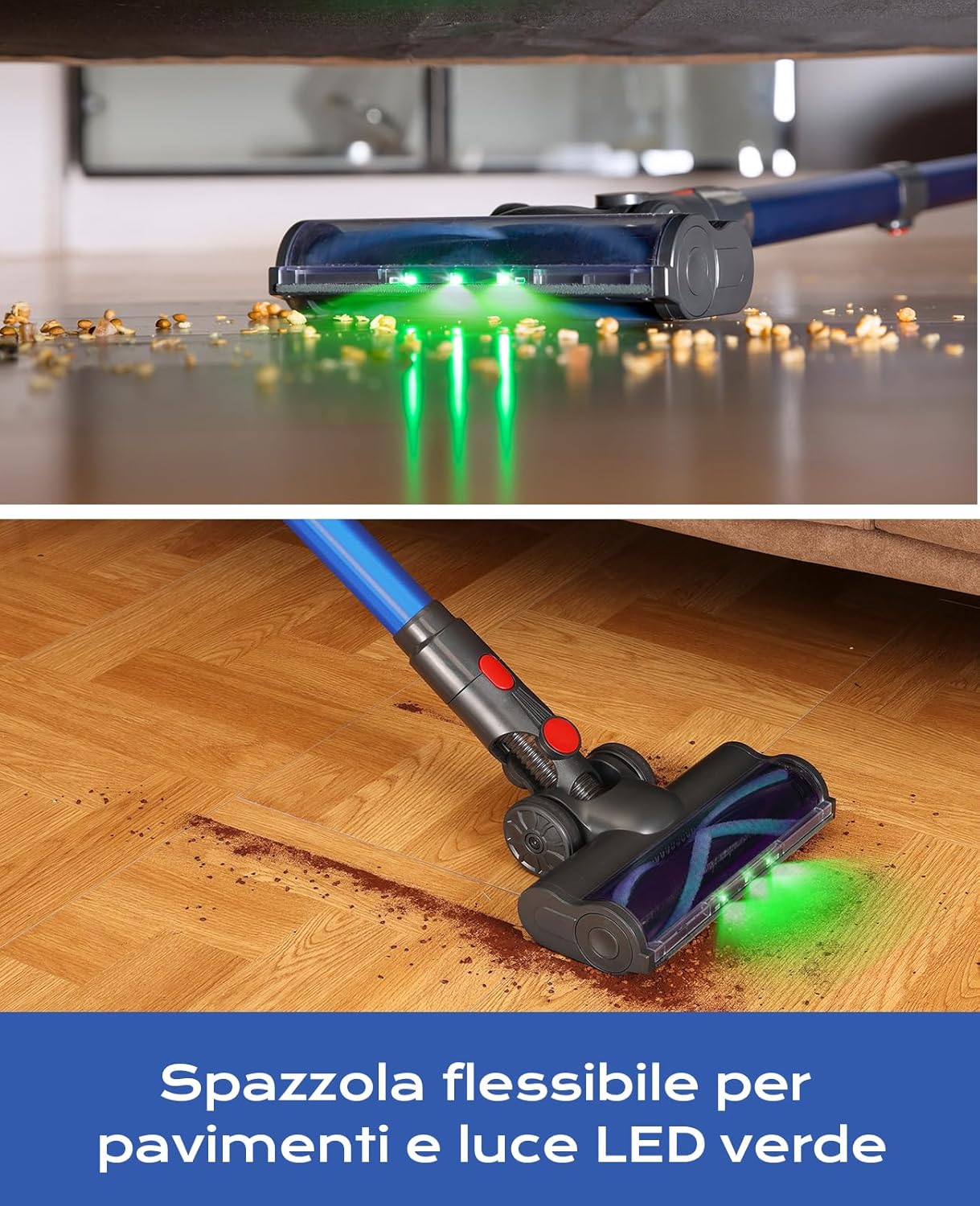 Ivormentico Aspirapolvere Senza Fili 50min/450W/40KPA, Blu - immagine 4