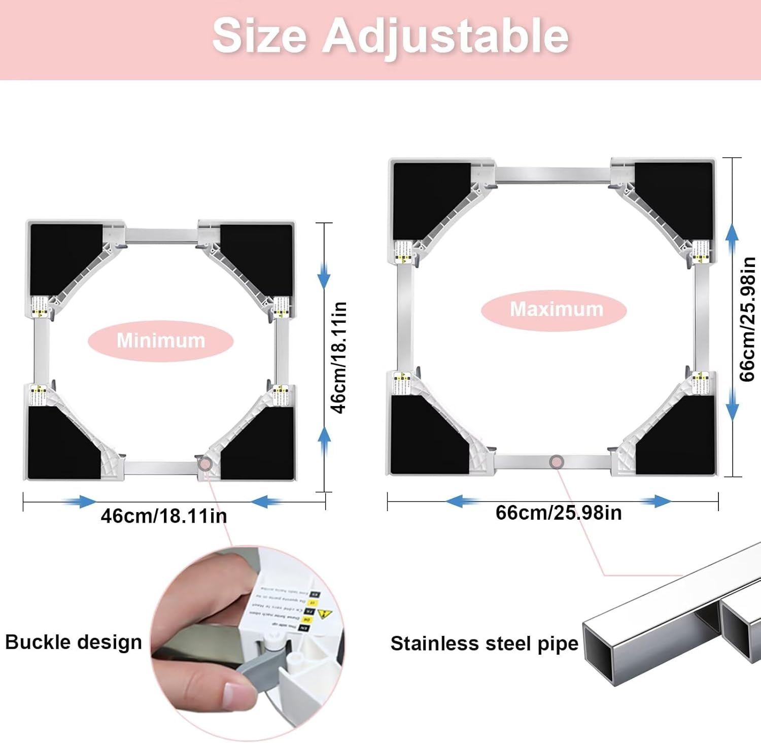 NIUXX Kit Sovrapposizione Universale Lavatrice/Asciugatrice - immagine 2
