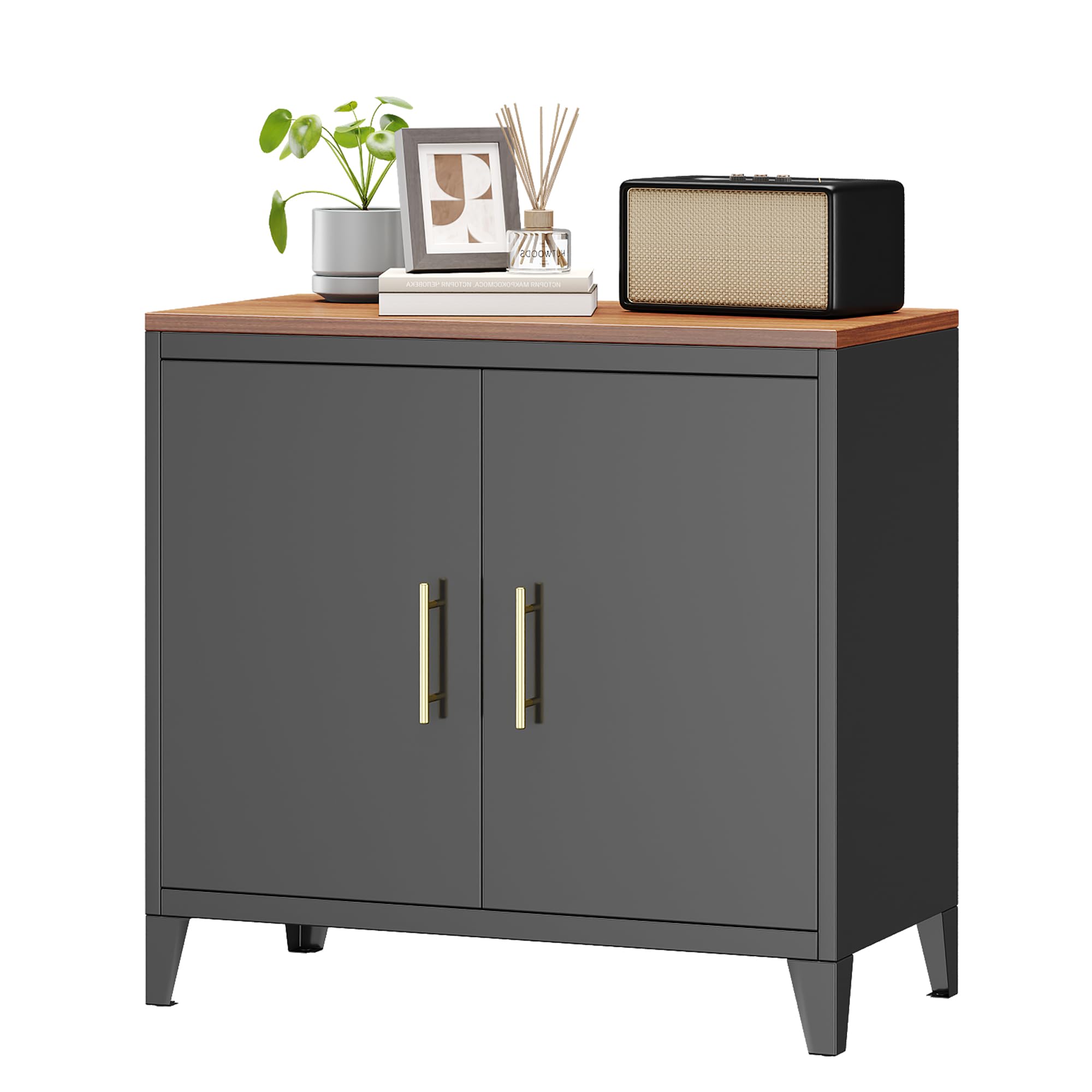 Armadio da Rango in Metallo Nero 76x80x40 cm