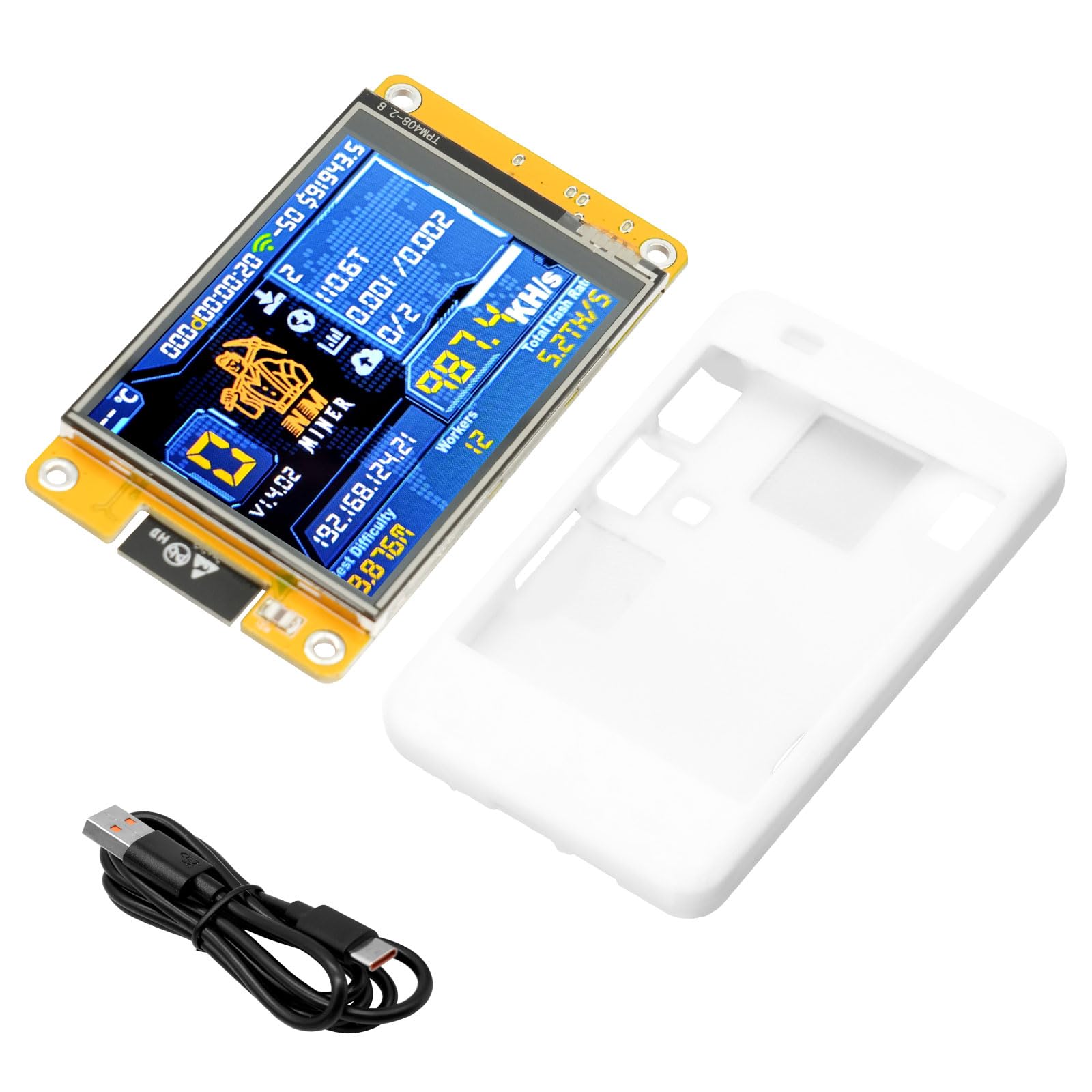 NerdMiner V2 Bitcoin Miner con Custodia Bianca