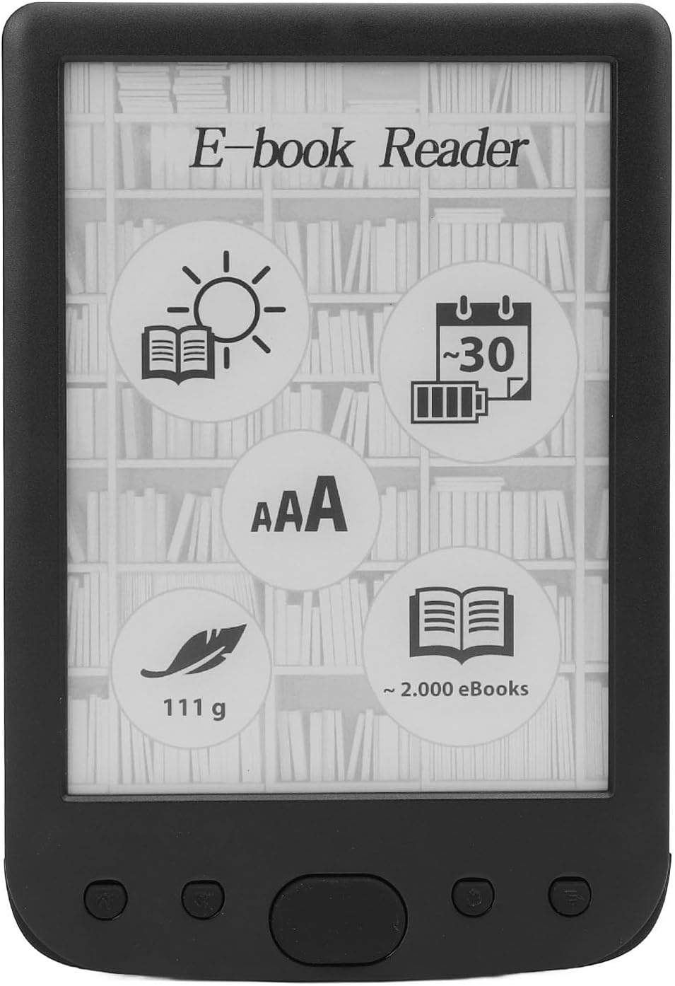 Lettore E-book 6" con Schermo Tattile HD Antiriflesso - immagine 1