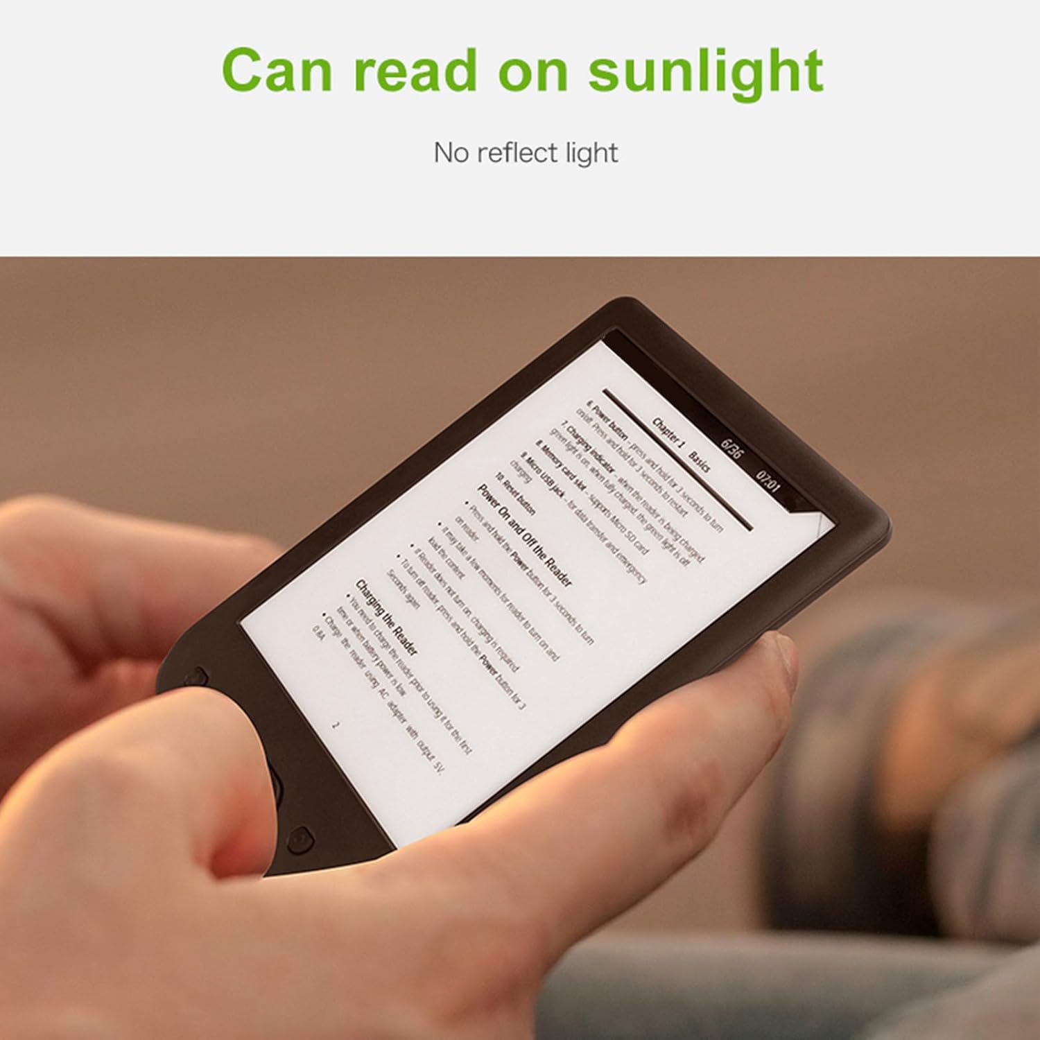 Lettore E-book 6" con Schermo Tattile HD Antiriflesso - immagine 4