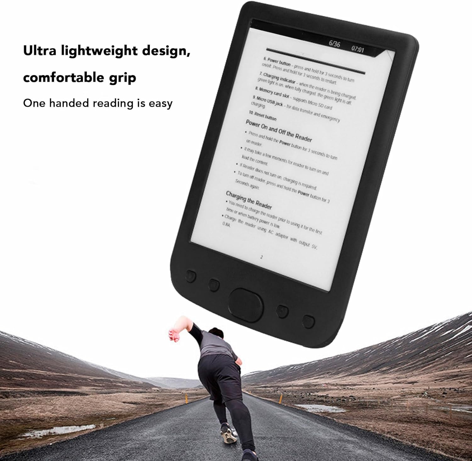 Lettore E-book 6" con Schermo Tattile HD Antiriflesso - immagine 8