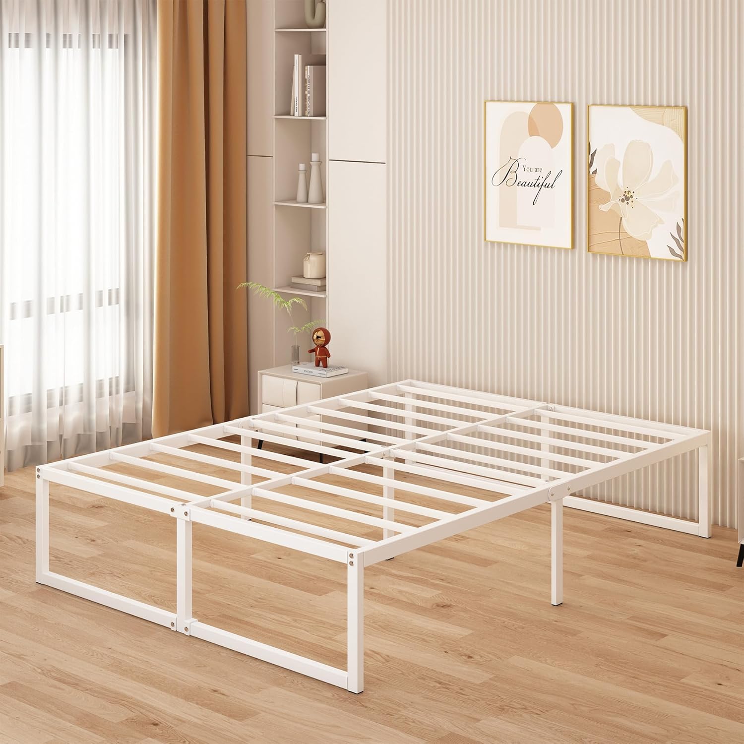 Yicensen Struttura Letto Matrimoniale 160x200 cm, Bianco