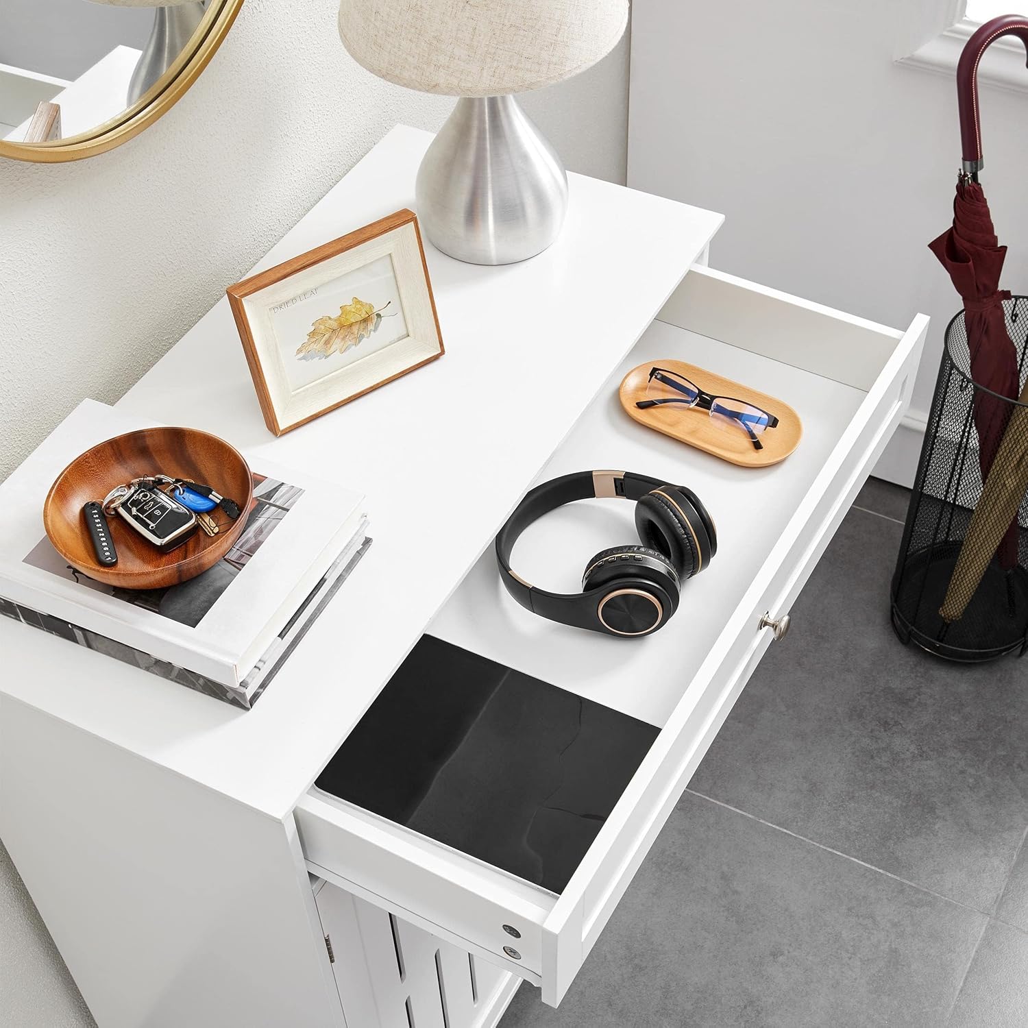 Yaheetech Scarpiera Mobile con Cassetto Bianco - immagine 3