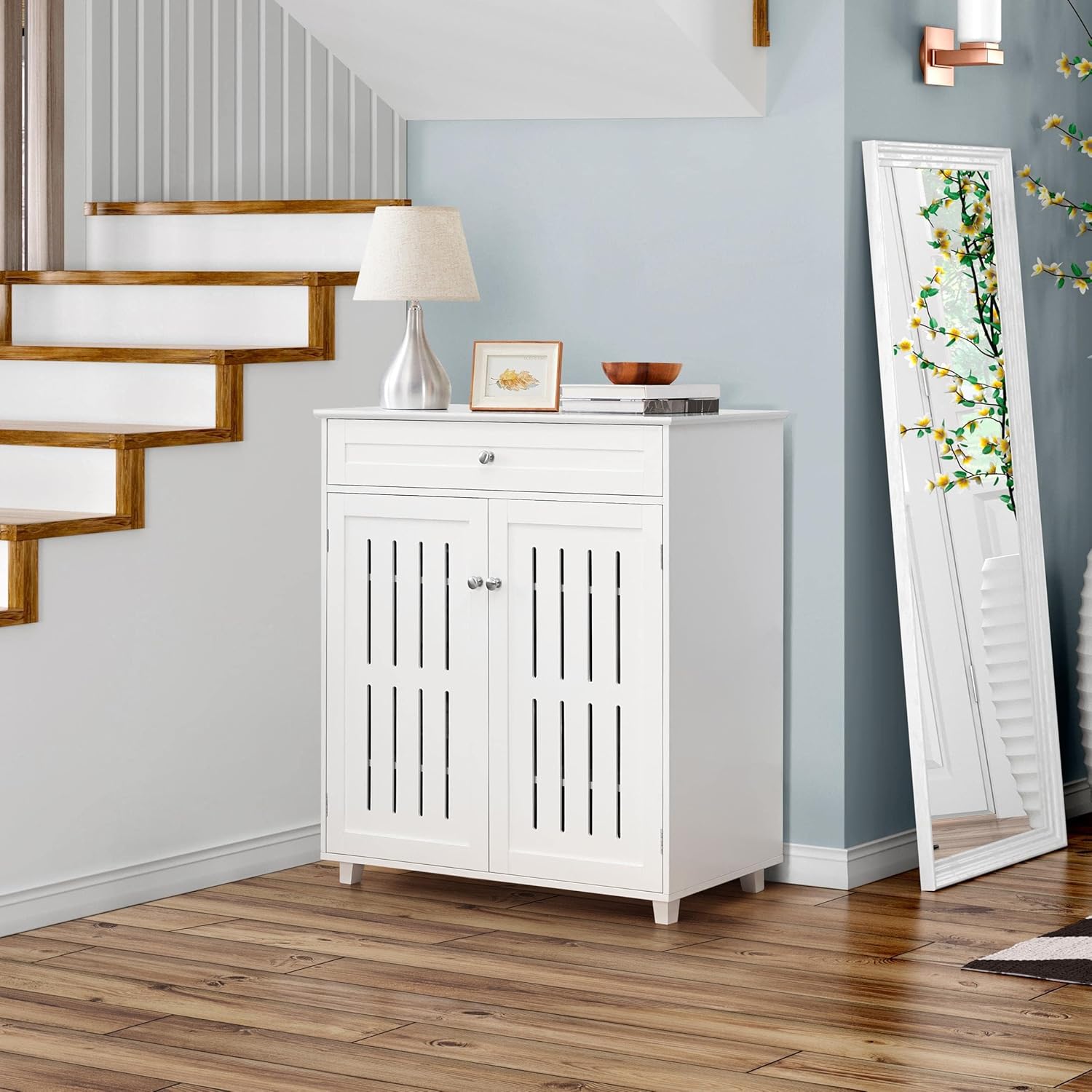 Yaheetech Scarpiera Mobile con Cassetto Bianco - immagine 7