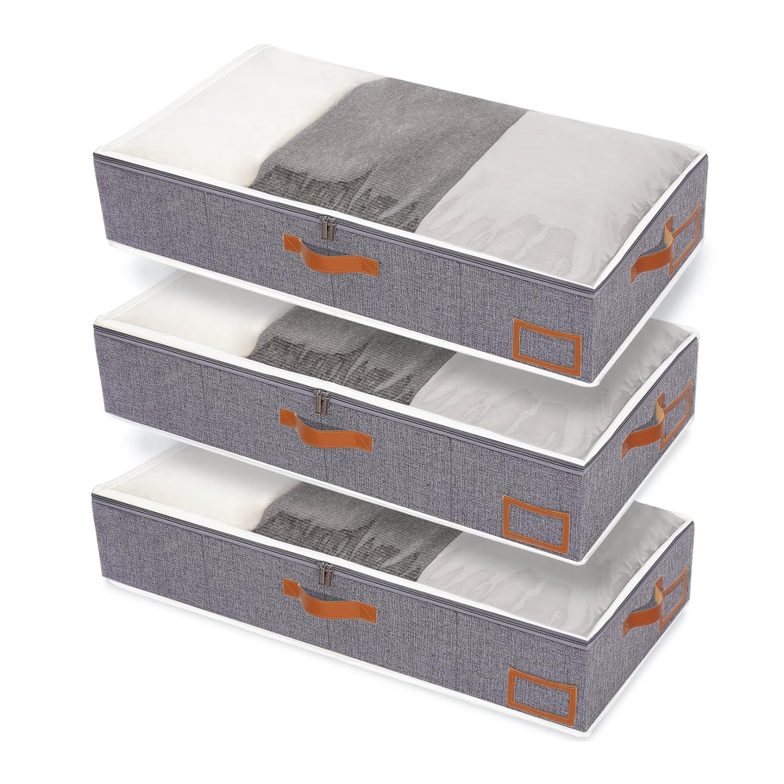 Yawinhe 3 Pezzi Cassetto Sottoletto 60x30x15cm, Grigio