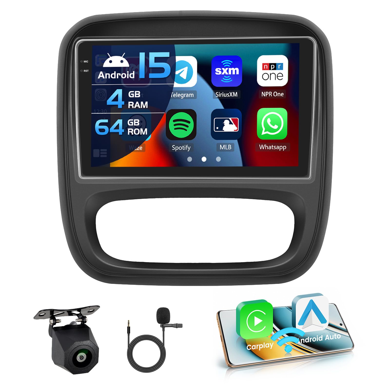 Autoradio Android 15 per Renault Trafic 3/Opel Vivaro B