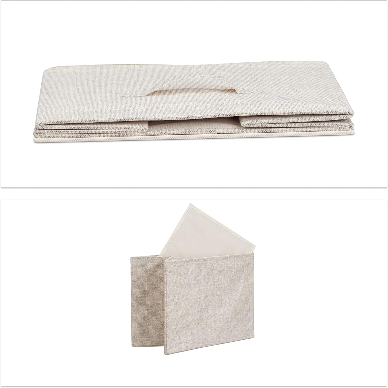 Relaxdays Mobiletto con 5 Cassetti in Tessuto Beige - immagine 6