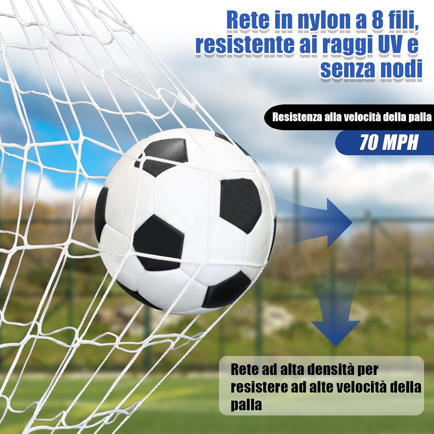 Porta da Calcio Grande Portatile 180x120cm - immagine 3