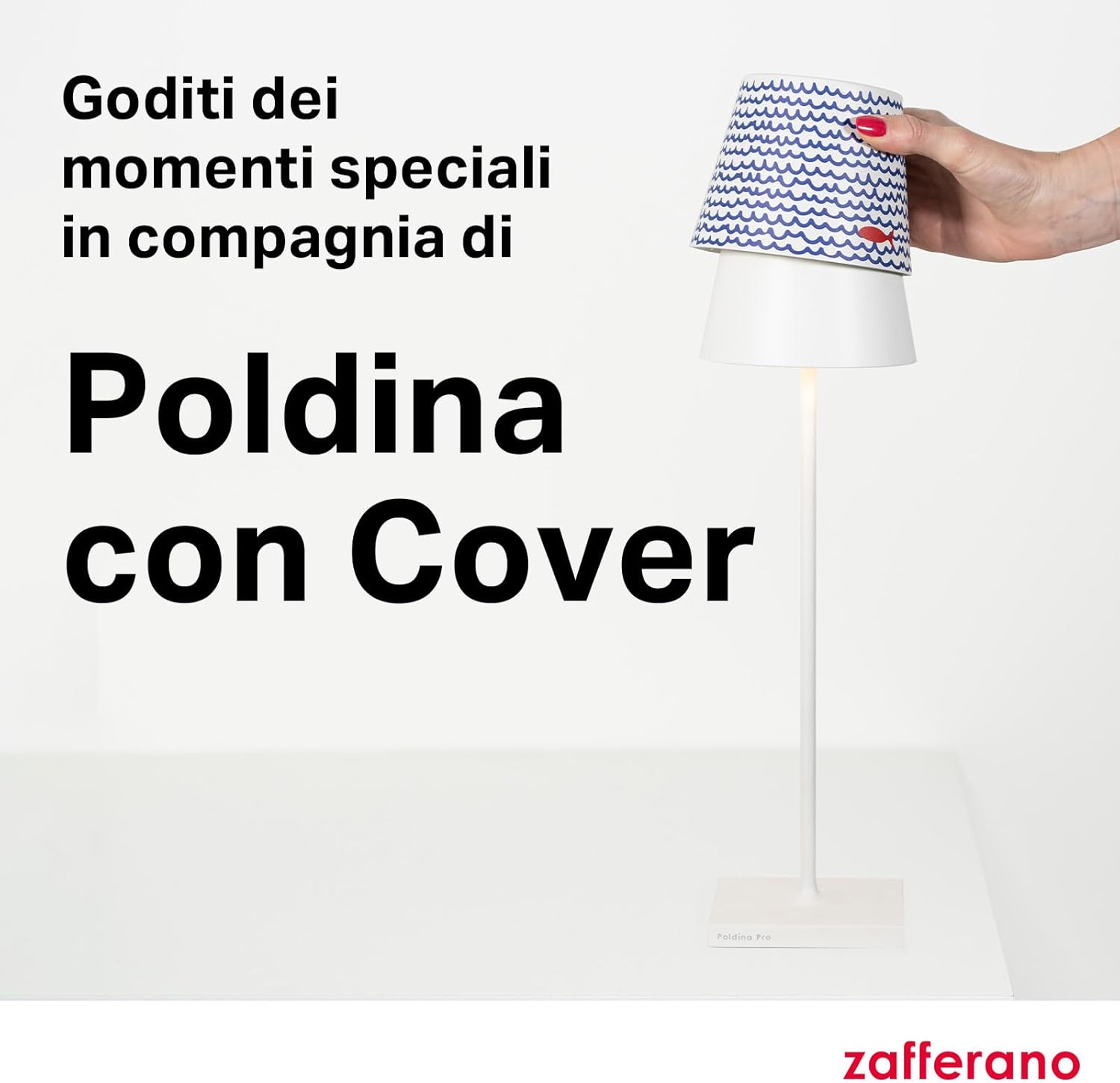 Zafferano Poldina Pro - Lampada Tavolo Ricaricabile, Bianco - immagine 7