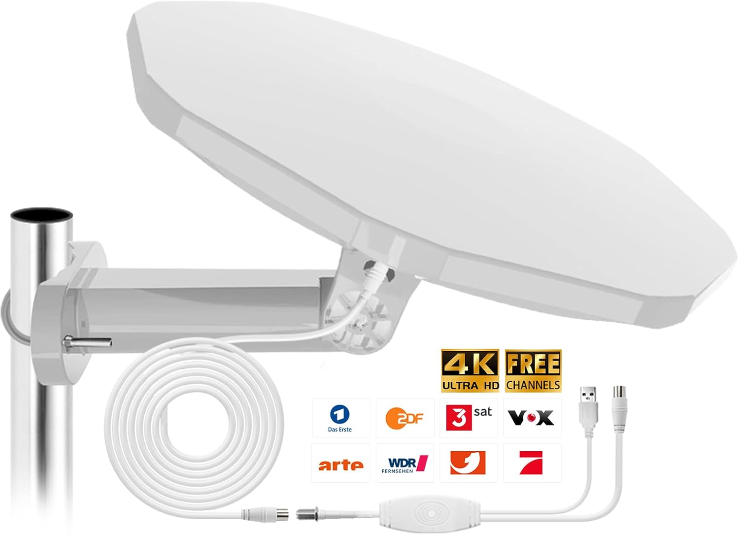 Antenna DVBT2 con Amplificatore 360° - immagine 1