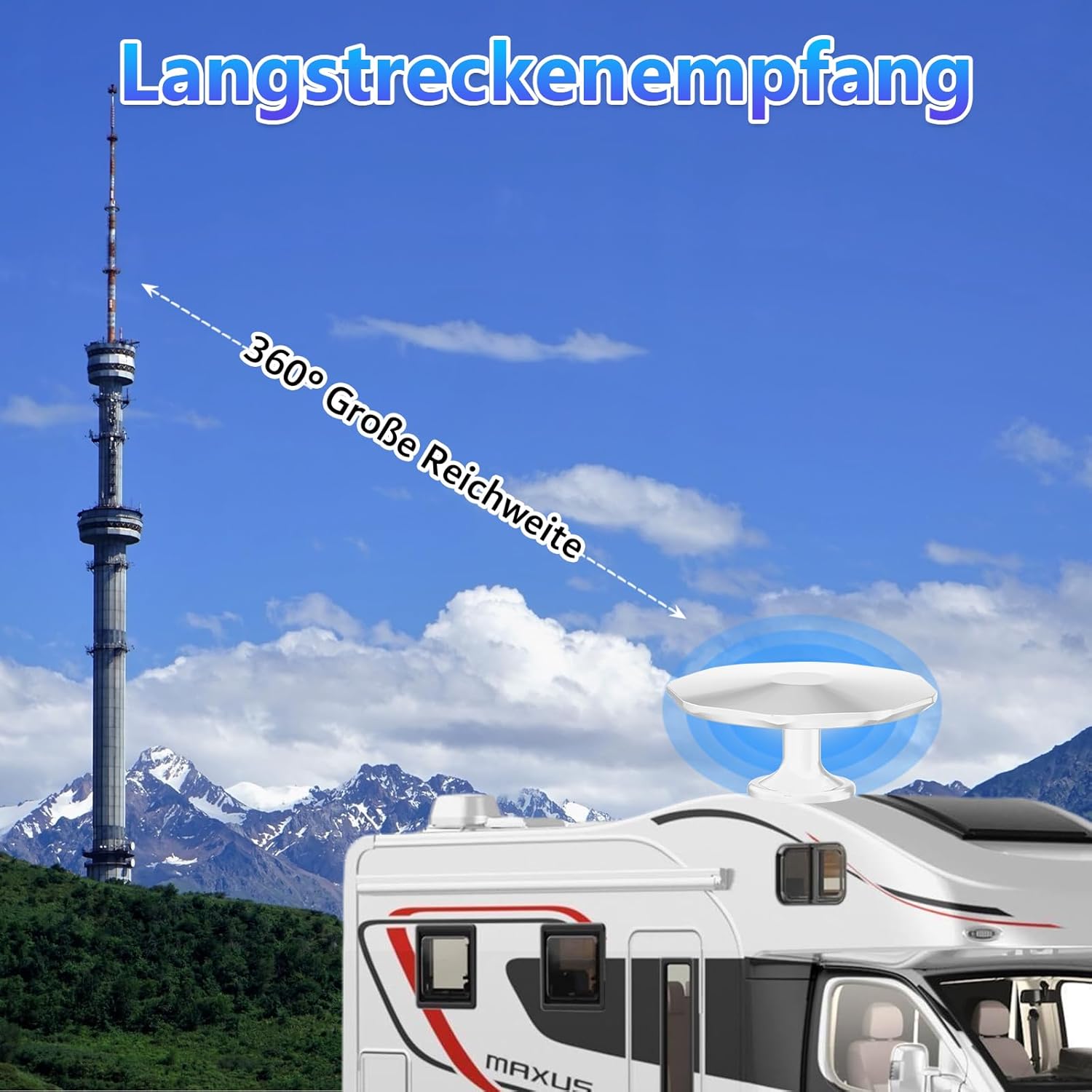 Antenna DVBT2 con Amplificatore 360° - immagine 5