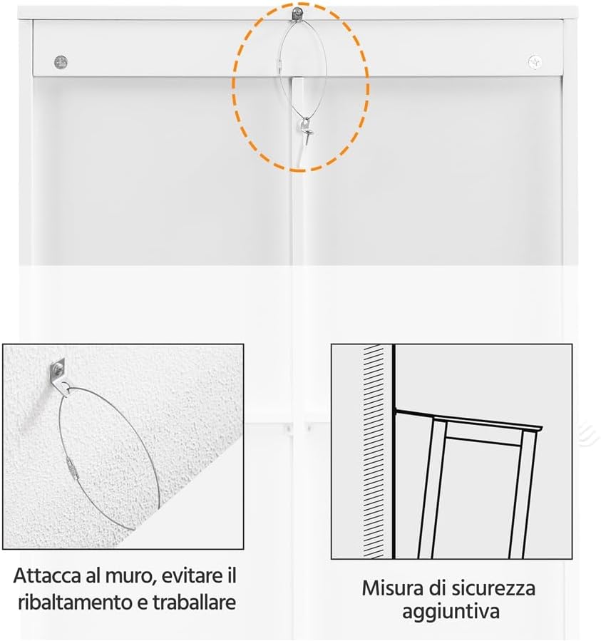 Yaheetech Mobile da Bagno Bianco con 3 Cassetti - immagine 8