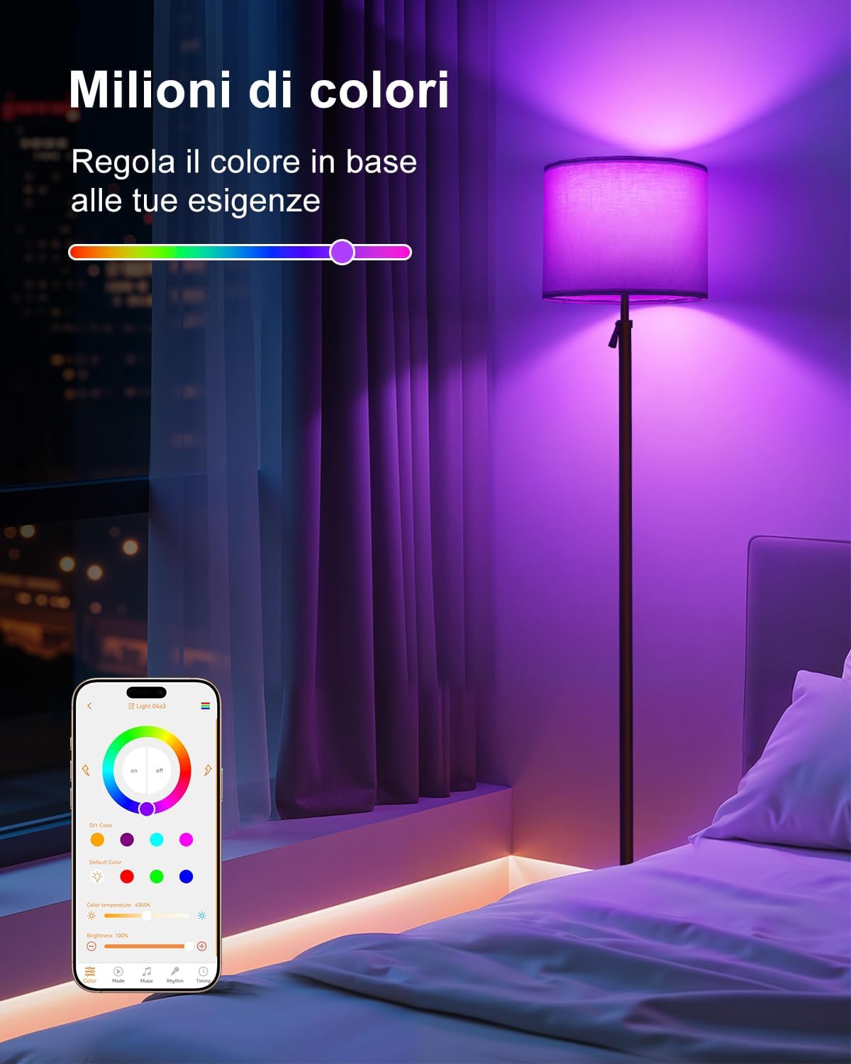 DUSKTEC Lampada da Terra RGB Smart Compatibile Alexa - immagine 3