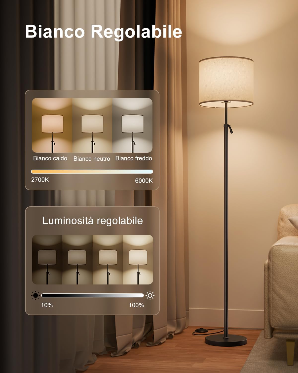 DUSKTEC Lampada da Terra RGB Smart Compatibile Alexa - immagine 5