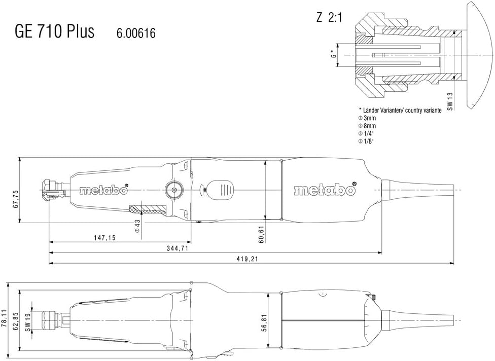 GE 710 Plus (600616000) Amoladora recta - immagine 3