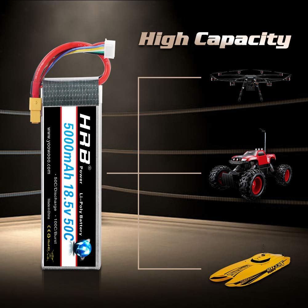 HRB 5S 18.5V 5000mAh 50-100C RC Lipo Batteria XT90 - immagine 2