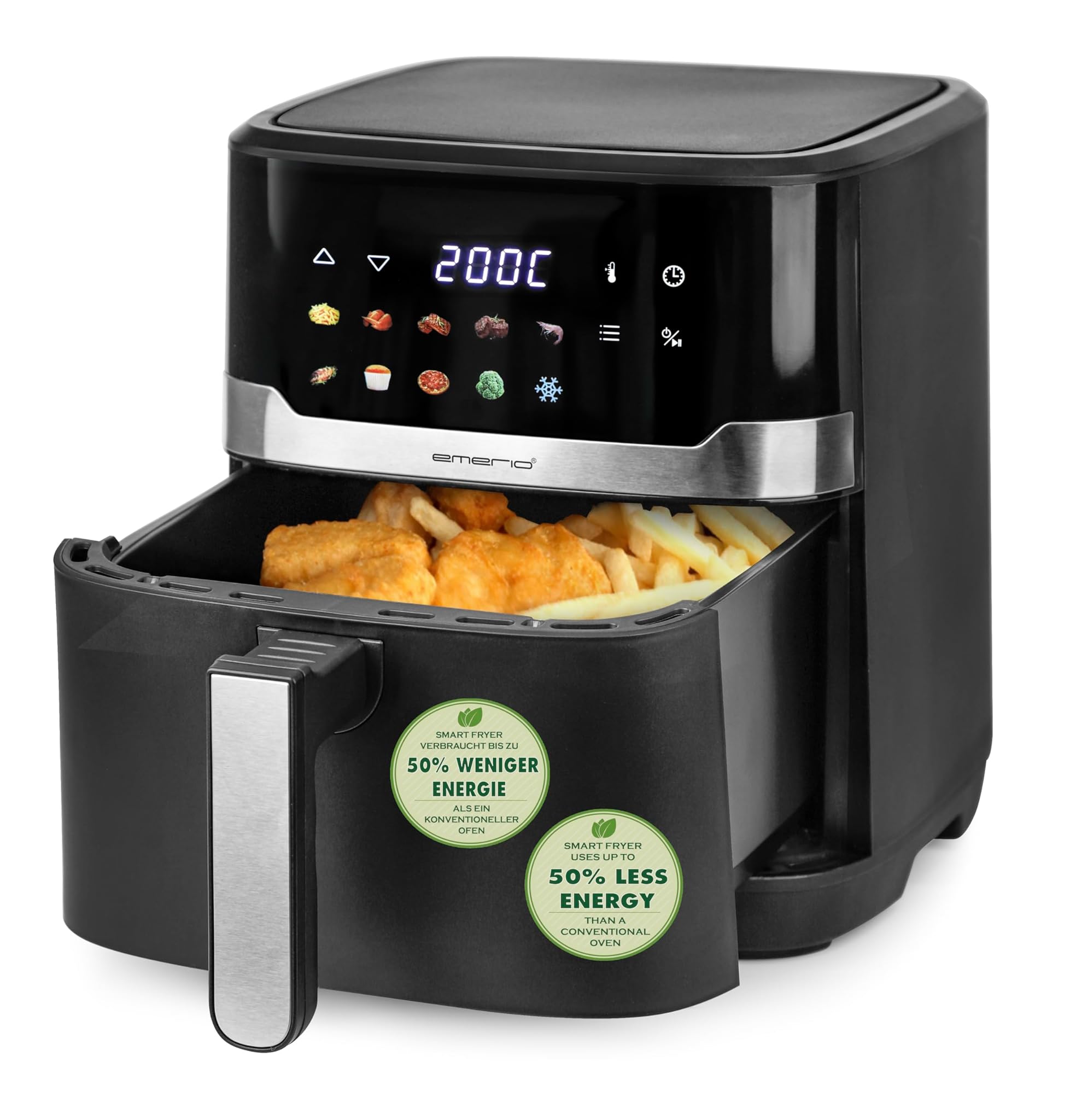 Emerio Friggitrice ad Aria Calda Digitale XXL 6,5L