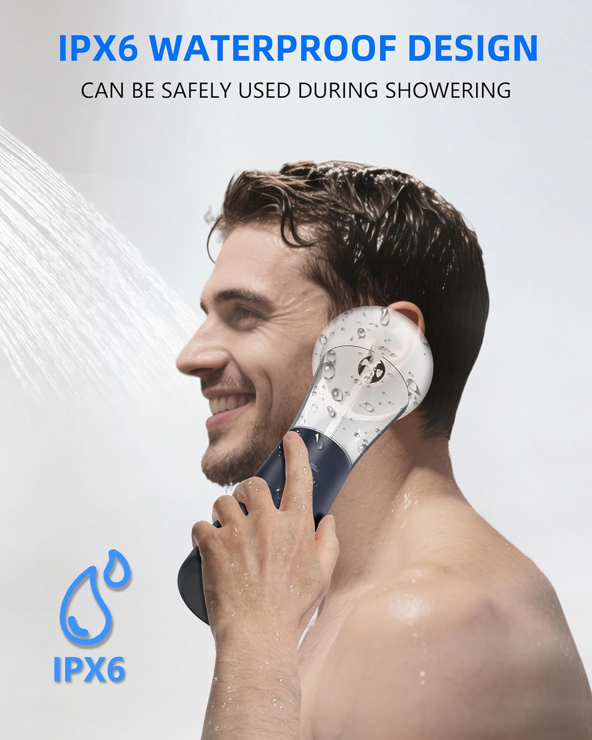 Vinipo Pulitore Auricolare Elettrico con Doppio Serbatoio, Blu - immagine 3