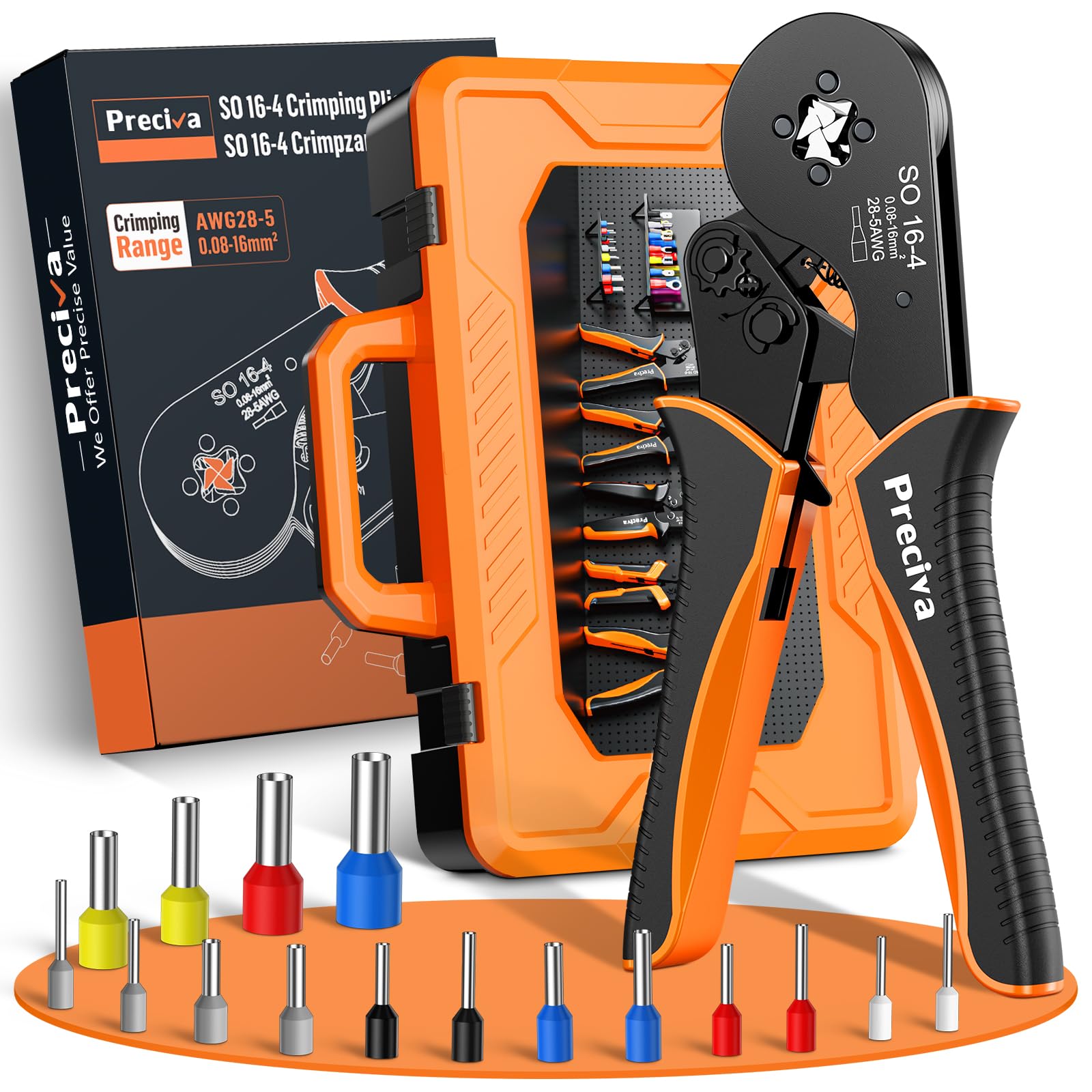 Preciva Set Pinza Crimpatrice con 1500 Puntalini