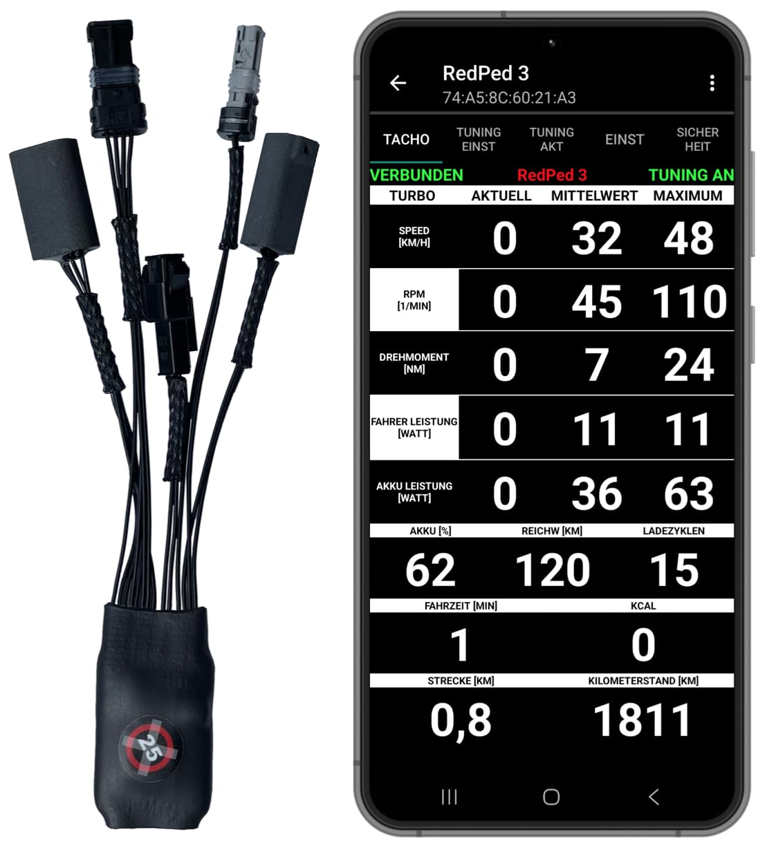 RedPed 3 per Bosch Gen2 fino a Gen4 Tuning con app (non per Bosch Smart BES3)