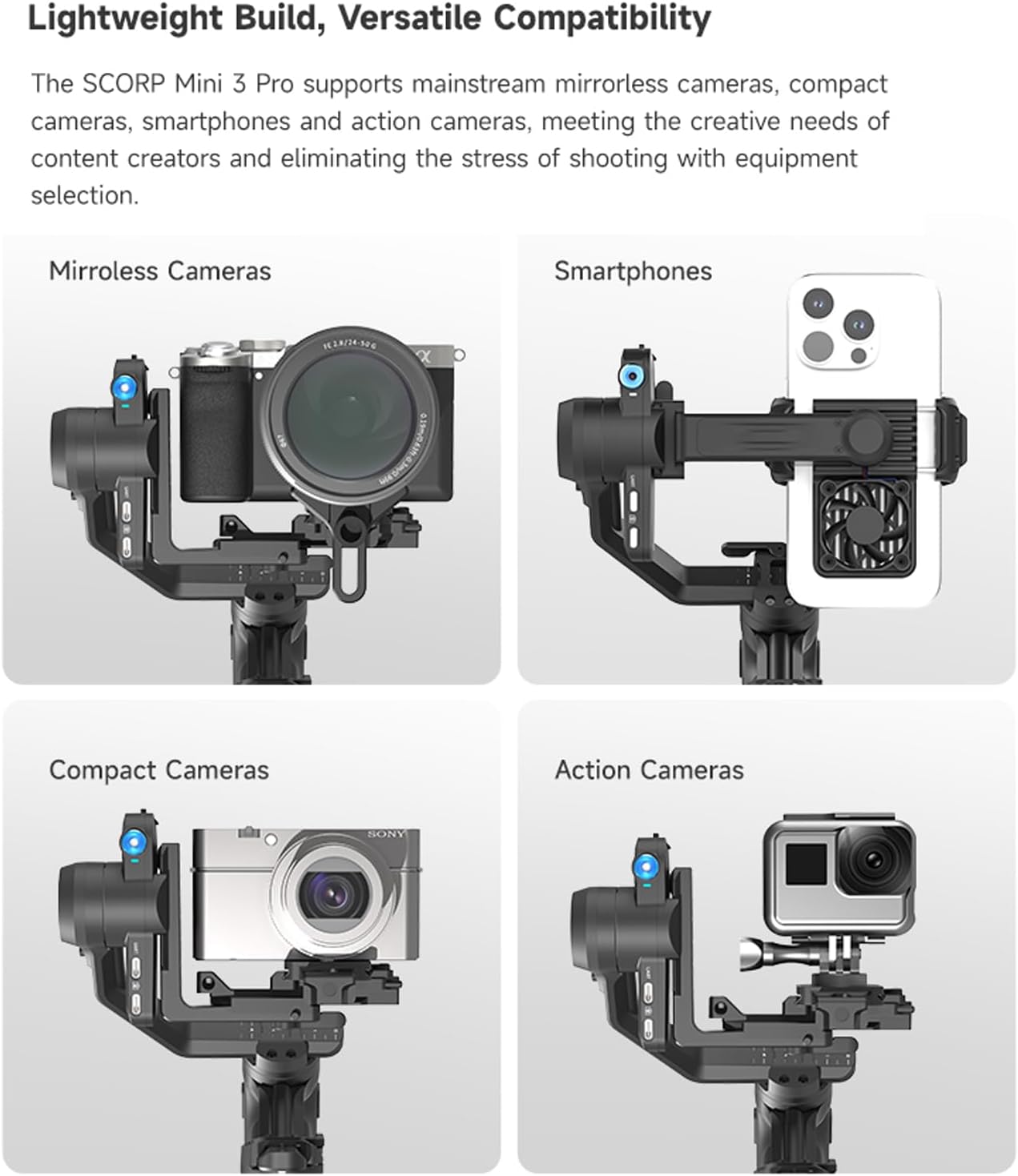 Feiyutech SCORP Mini 3 Pro Kit Stabilizzatore 3 Assi - immagine 5