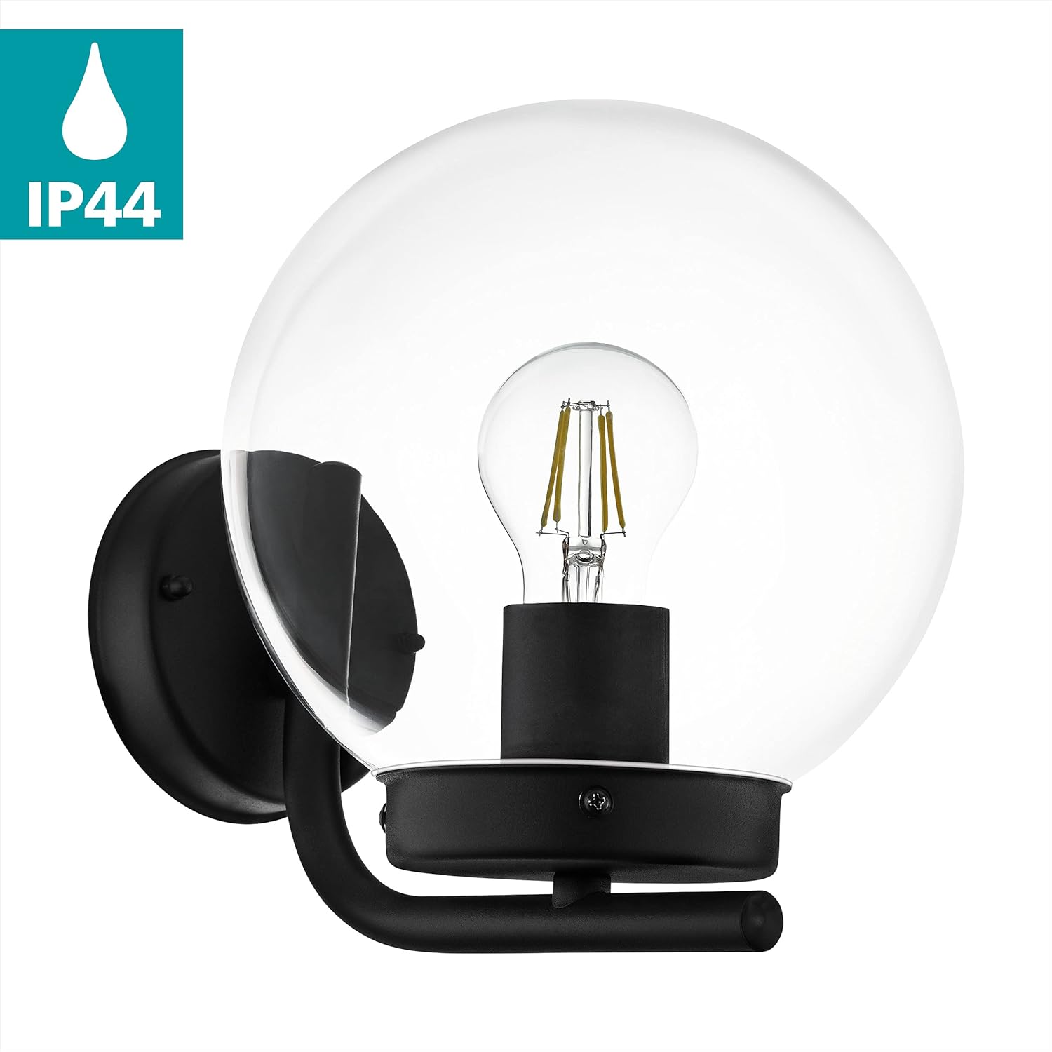 Eglo Lampada da Parete Esterno Taverna E27, Nera - immagine 2