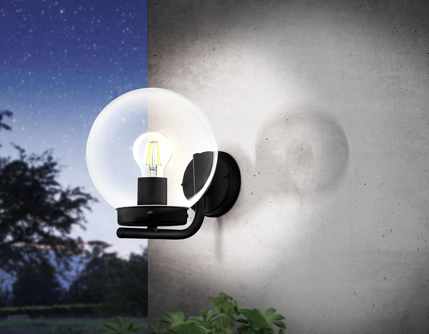 Eglo Lampada da Parete Esterno Taverna E27, Nera - immagine 3