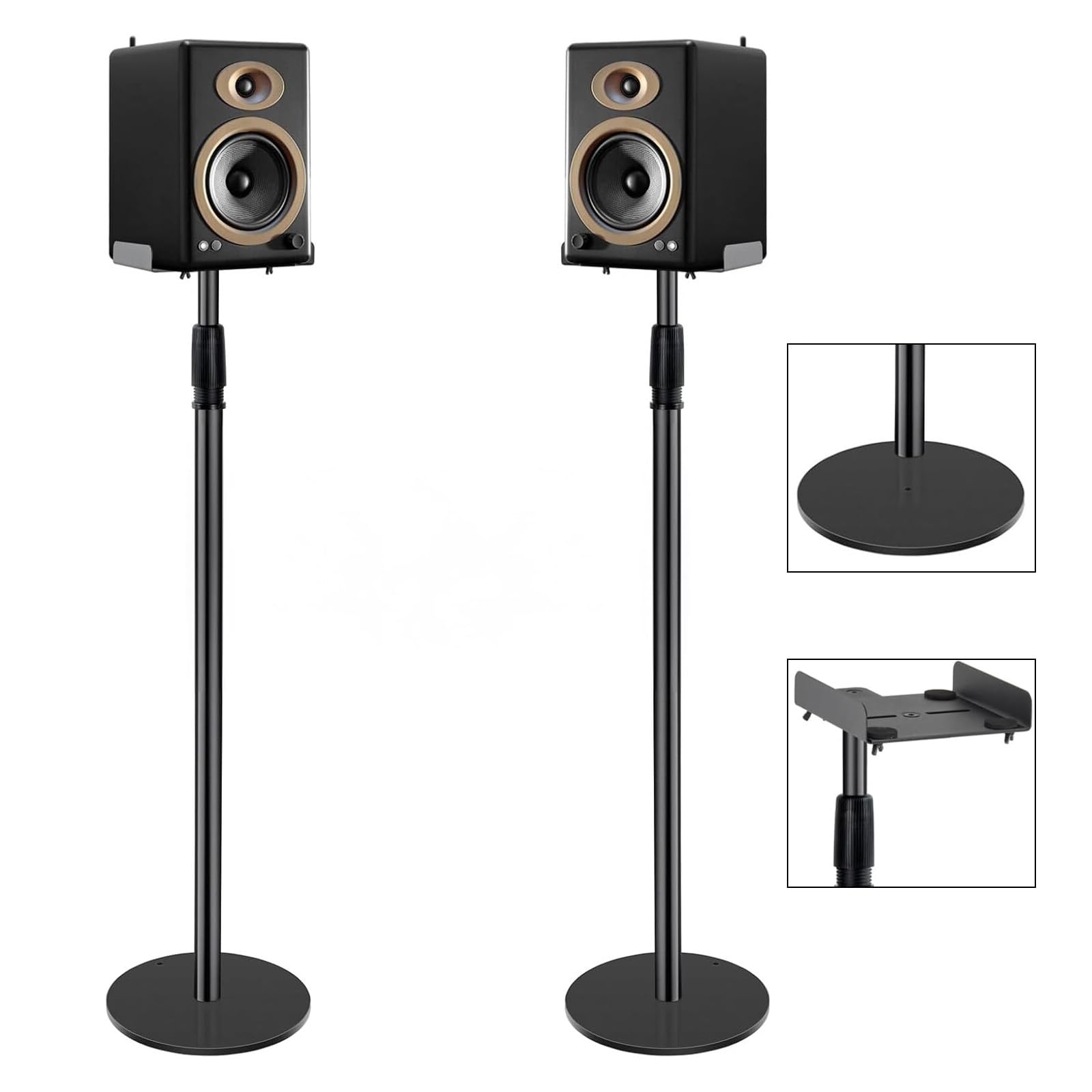 Set 2 Supporti Altoparlanti Regolabili in Altezza (79-130cm)