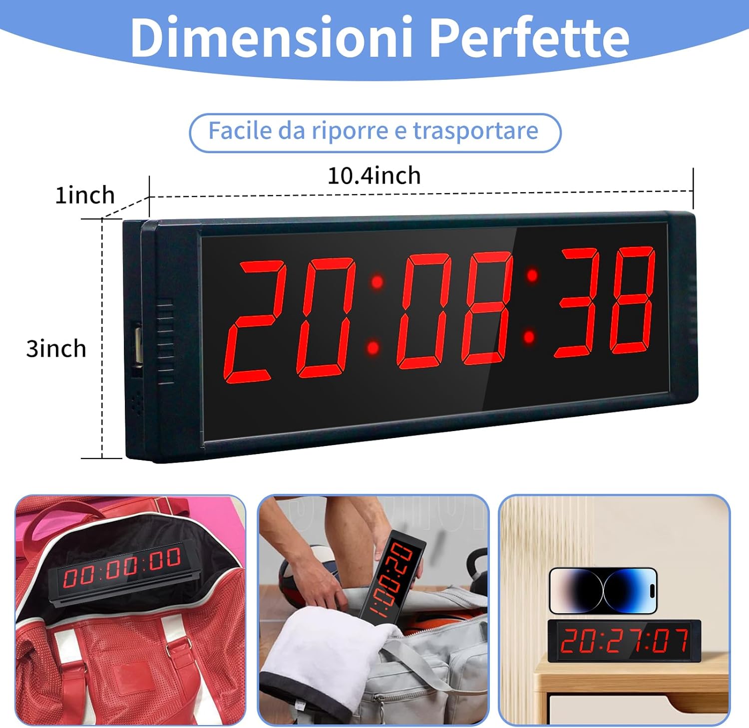 Countdown Timer - Orologio da Parete Digitale con Telecomando - immagine 3