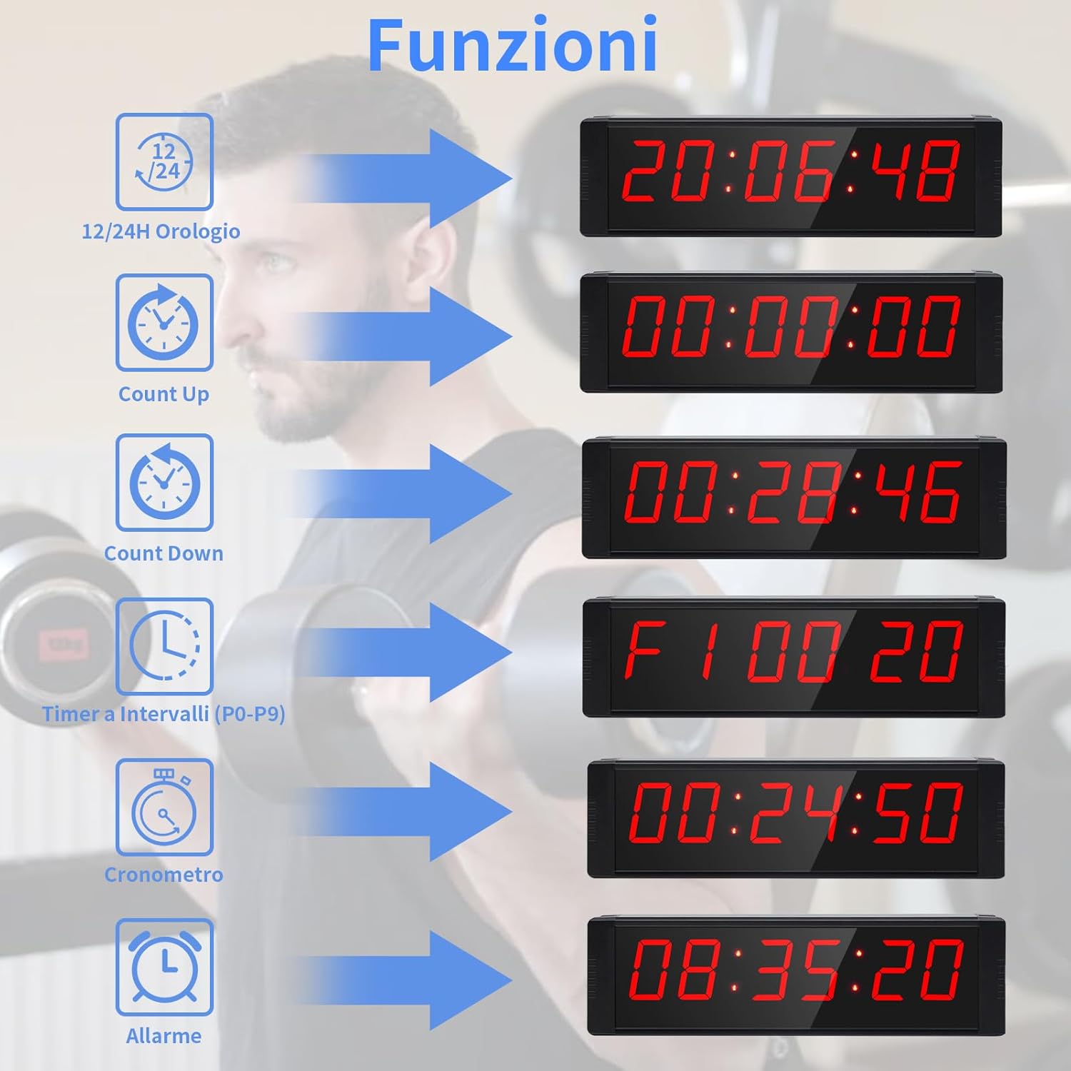 Countdown Timer - Orologio da Parete Digitale con Telecomando - immagine 4