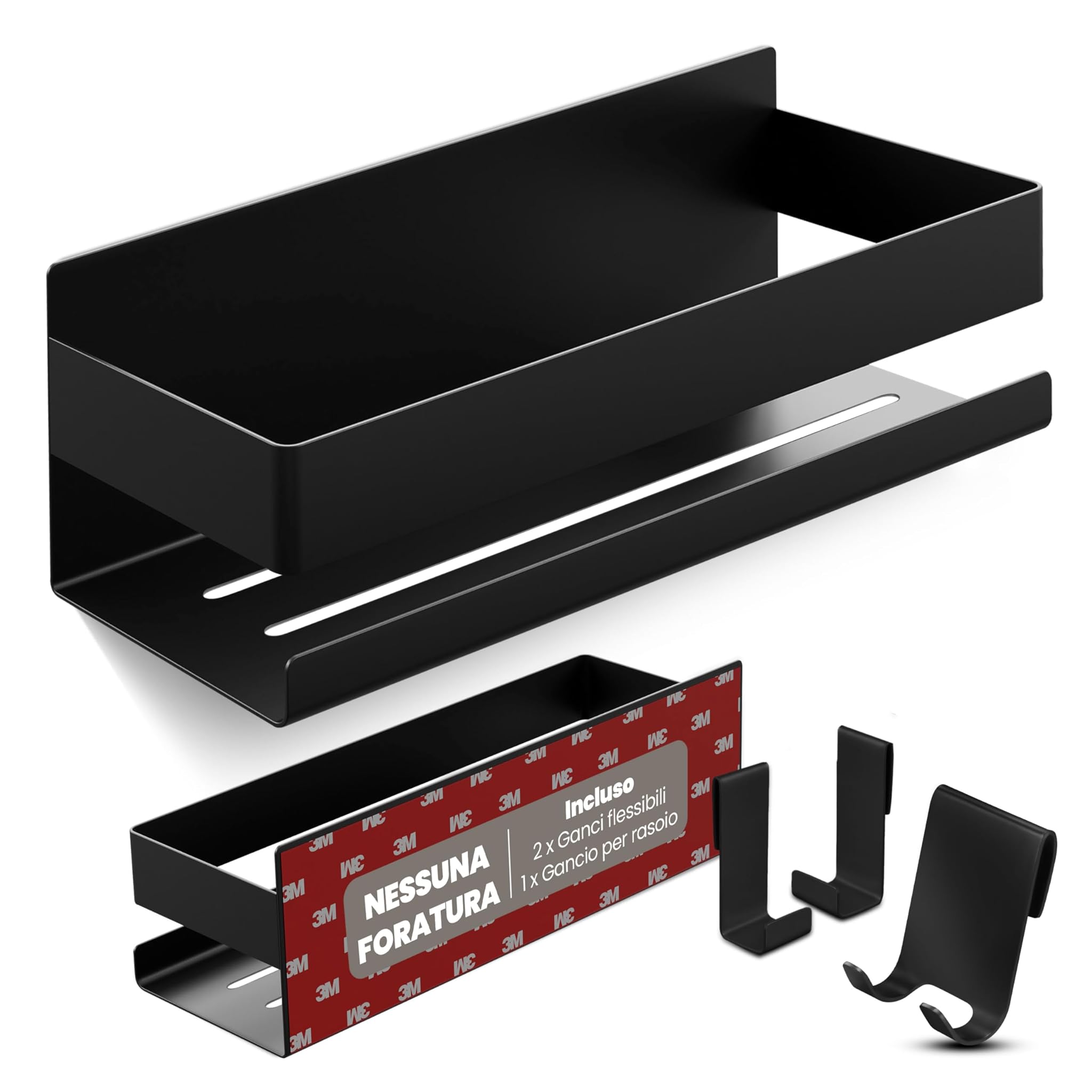 Liebheim Mensola Doccia Senza Foratura, Nera