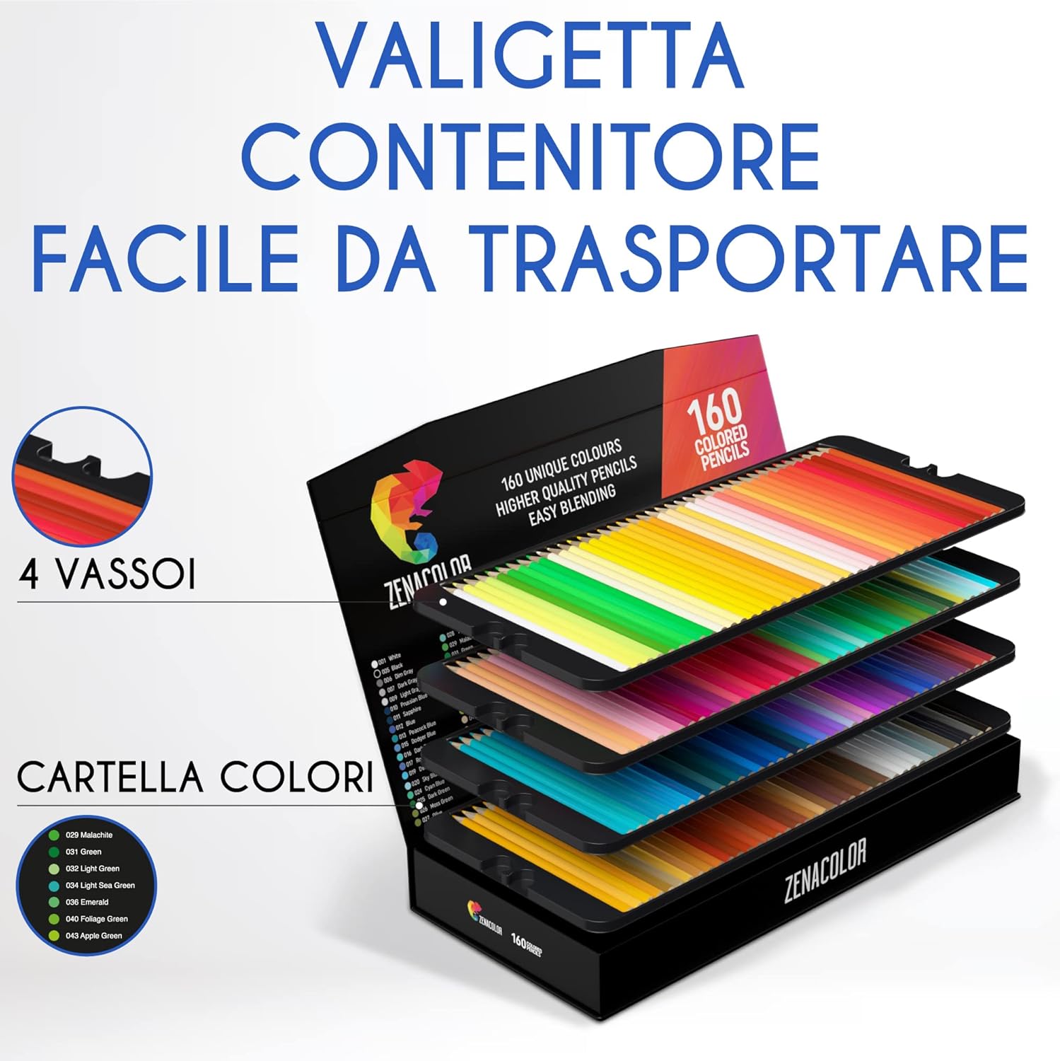 Zenacolor - 160 Matite Colorate Uniche - immagine 6
