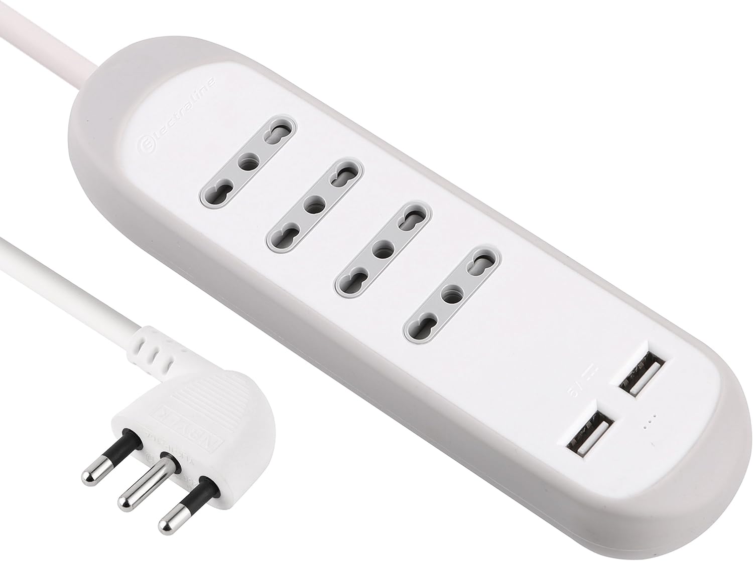 Electraline 62061 Multipresa 4 Posti Bivalenti e 2 USB 2.1A - immagine 1