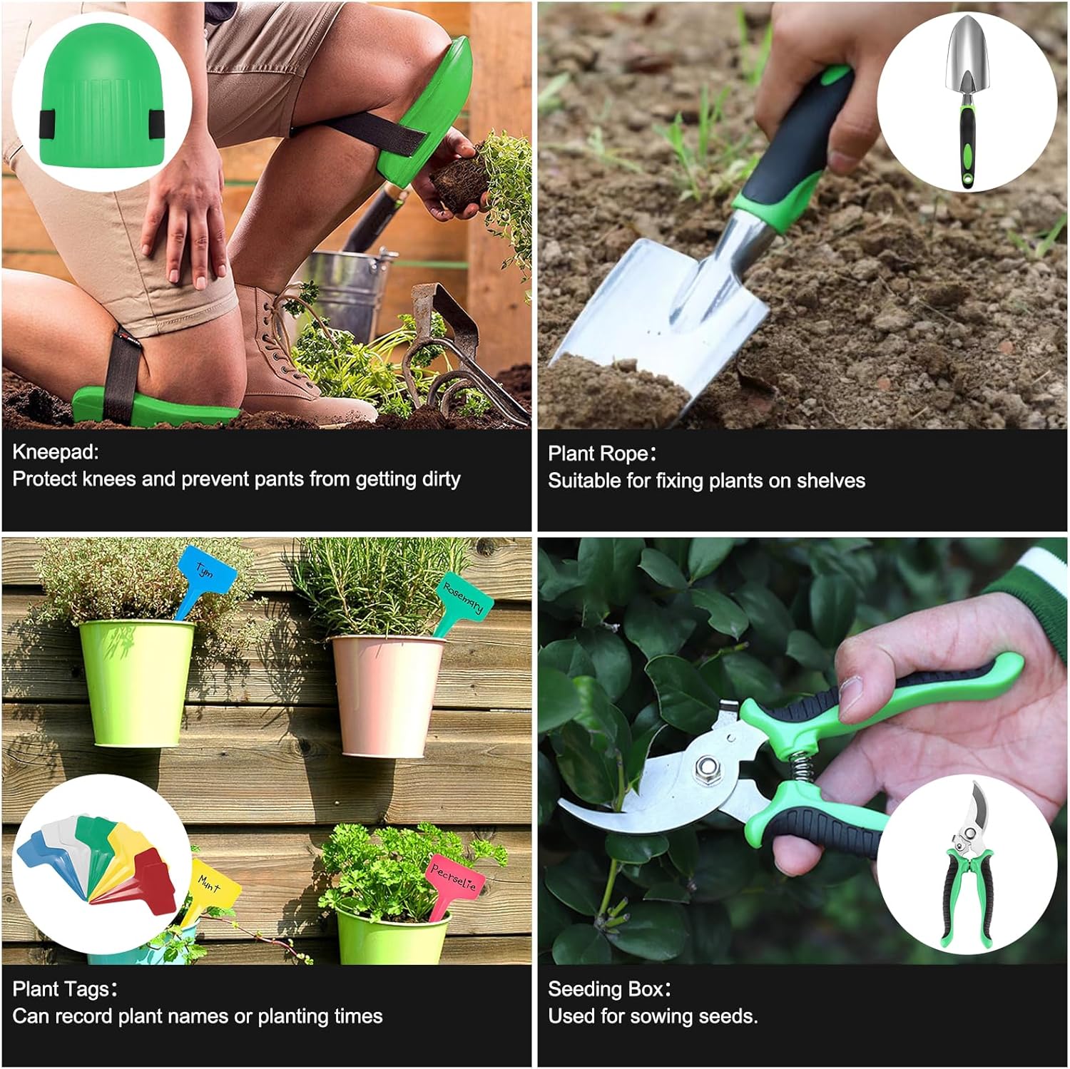 Penobon Attrezzi Giardinaggio 13 Pezzi in Acciaio Inossidabile - immagine 4