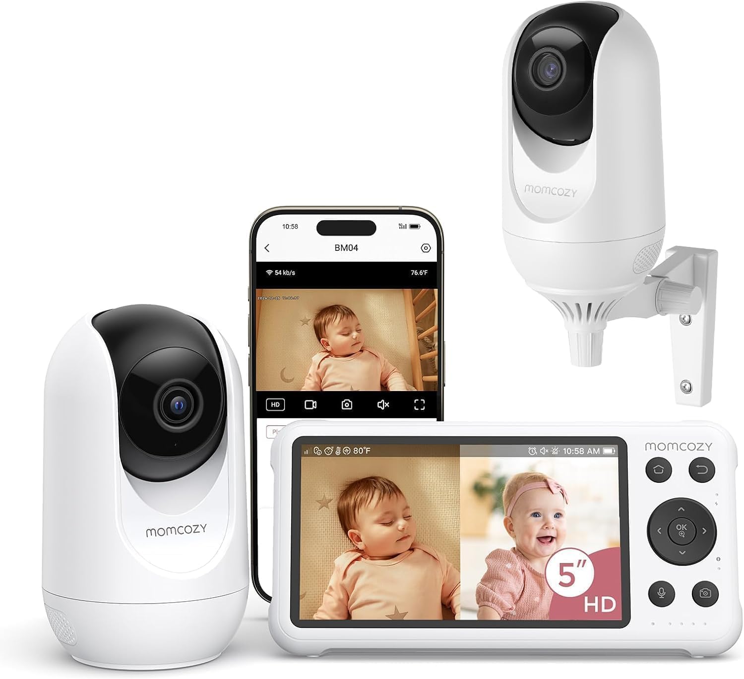 Momcozy BM04 Baby Monitor WiFi con 2 Telecamere 1080P - immagine 1