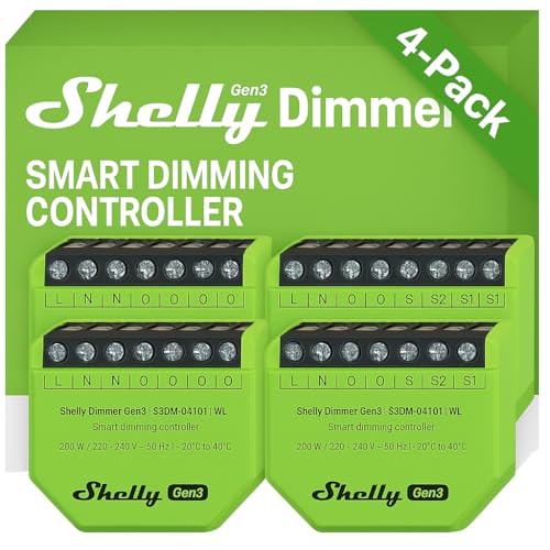 Shelly Dimmer Gen3 - Dimmer Wi-Fi Intelligente (4 pezzi)