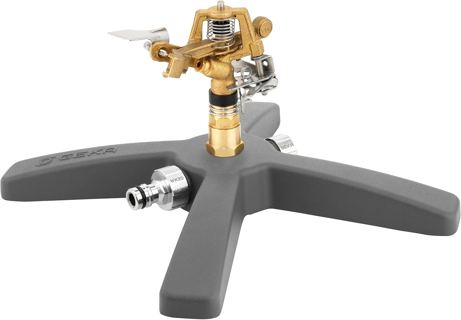 GEKA Irrigatore circolare e settoriale V 80 B (distanza di lancio circa 13 m, 2-4 bar, settore 20°-360°, irrigatore a leva oscillante, irrigatore da giardino, irrigazione da giardino) 17.0012.9